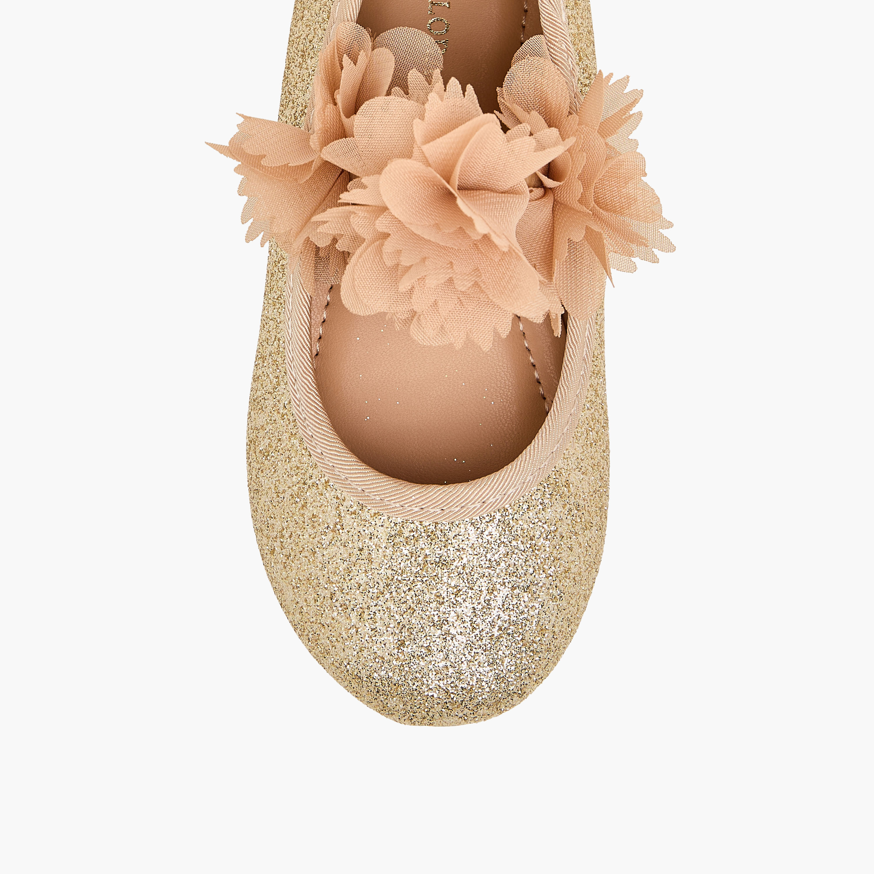 Flora Bella Embellished Ballerina Shoes with Elasticated Strap-girls-shoes-ballerinas-image-4
