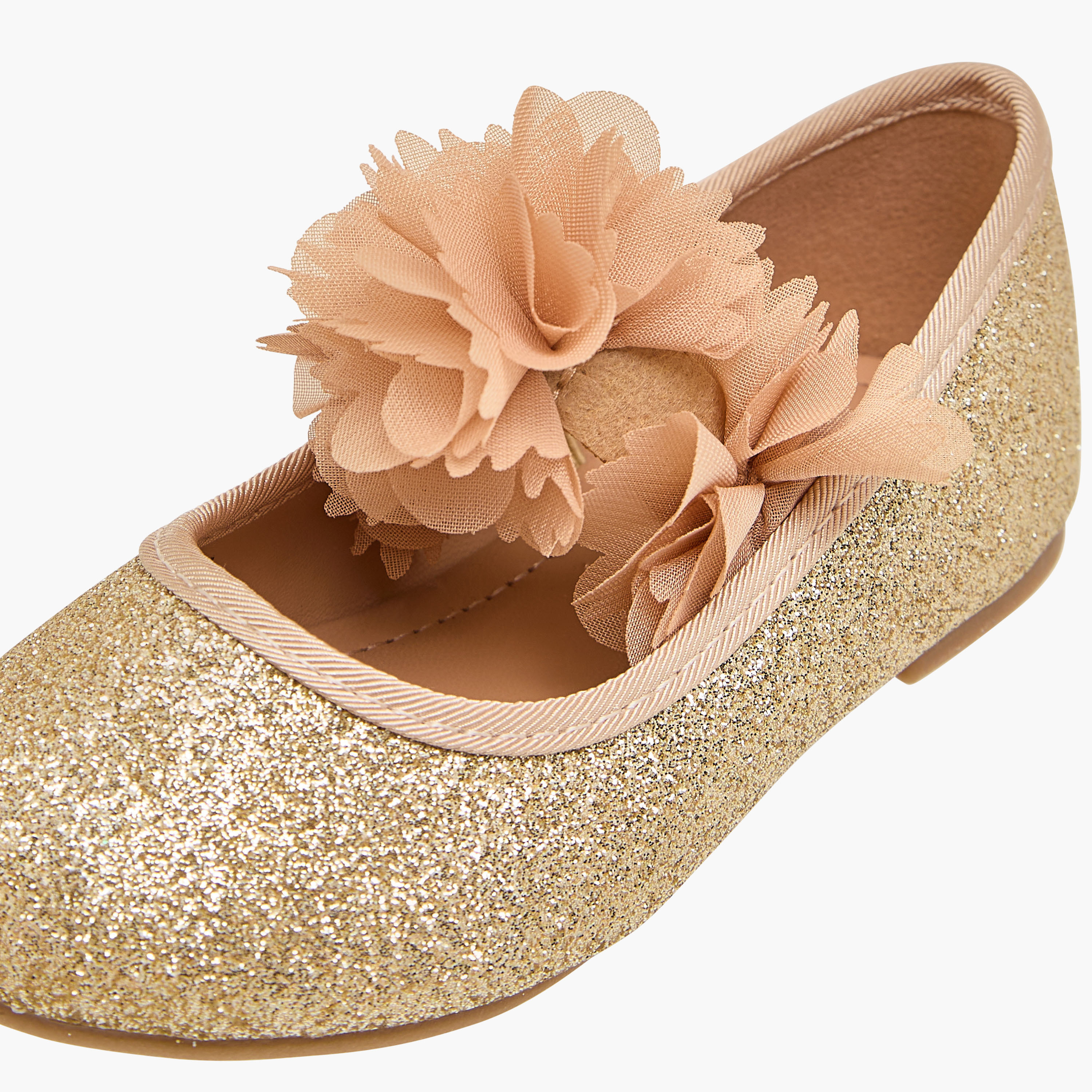 Flora Bella Embellished Ballerina Shoes with Elasticated Strap-girls-shoes-ballerinas-image-6