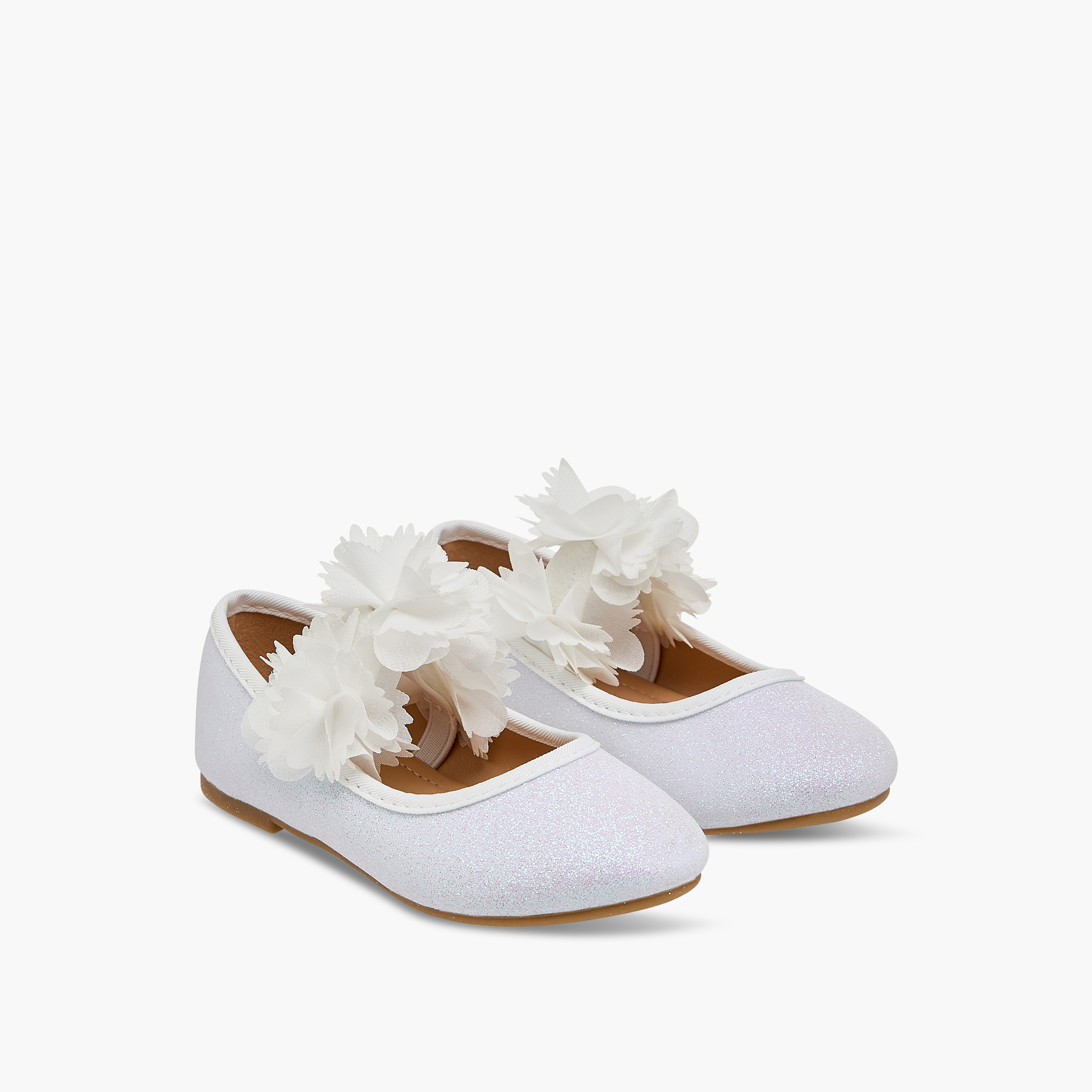 Flora Bella Embellished Ballerina Shoes with Elasticated Strap-girls-shoes-maryjanes-image-1