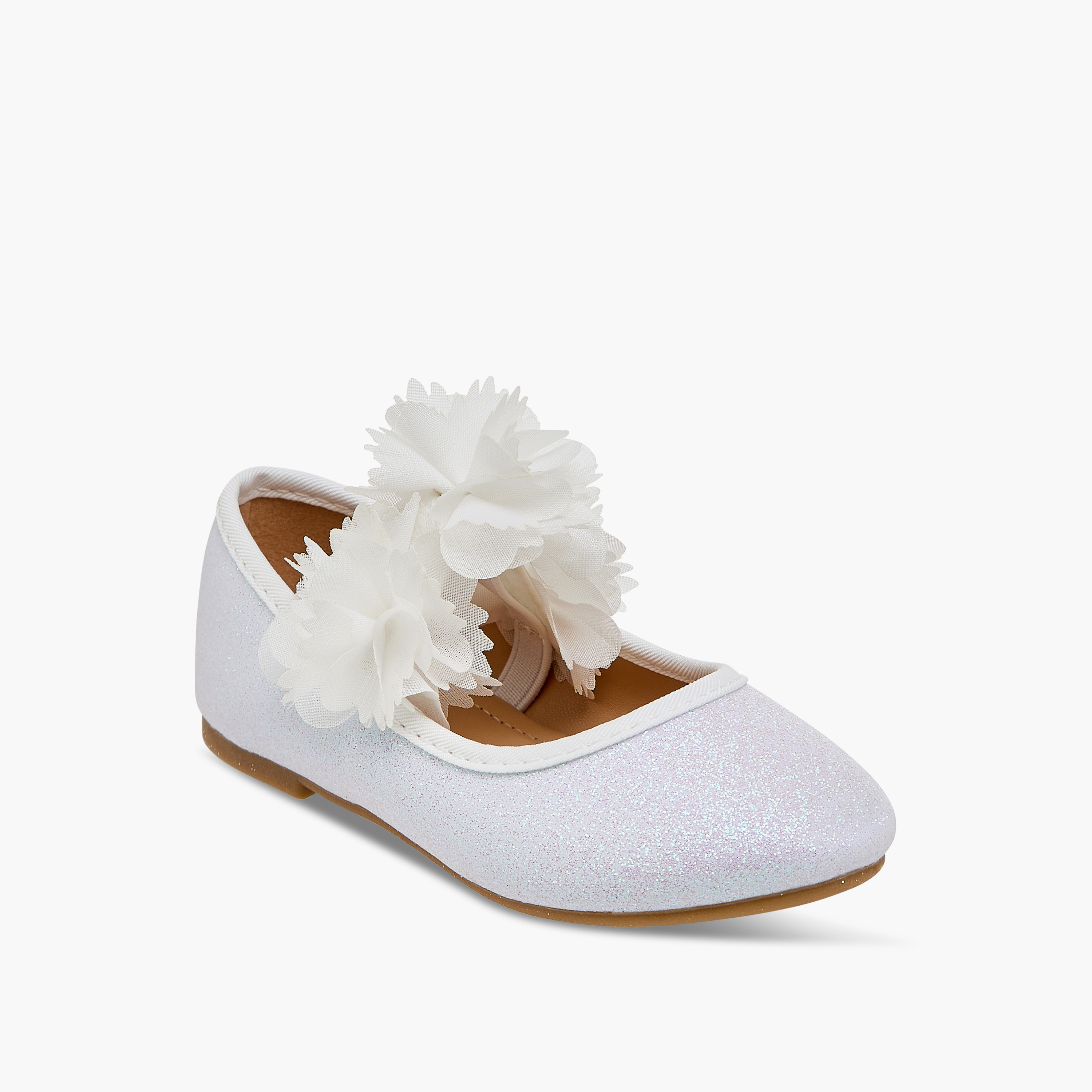 Flora Bella Embellished Ballerina Shoes with Elasticated Strap-girls-shoes-maryjanes-image-2