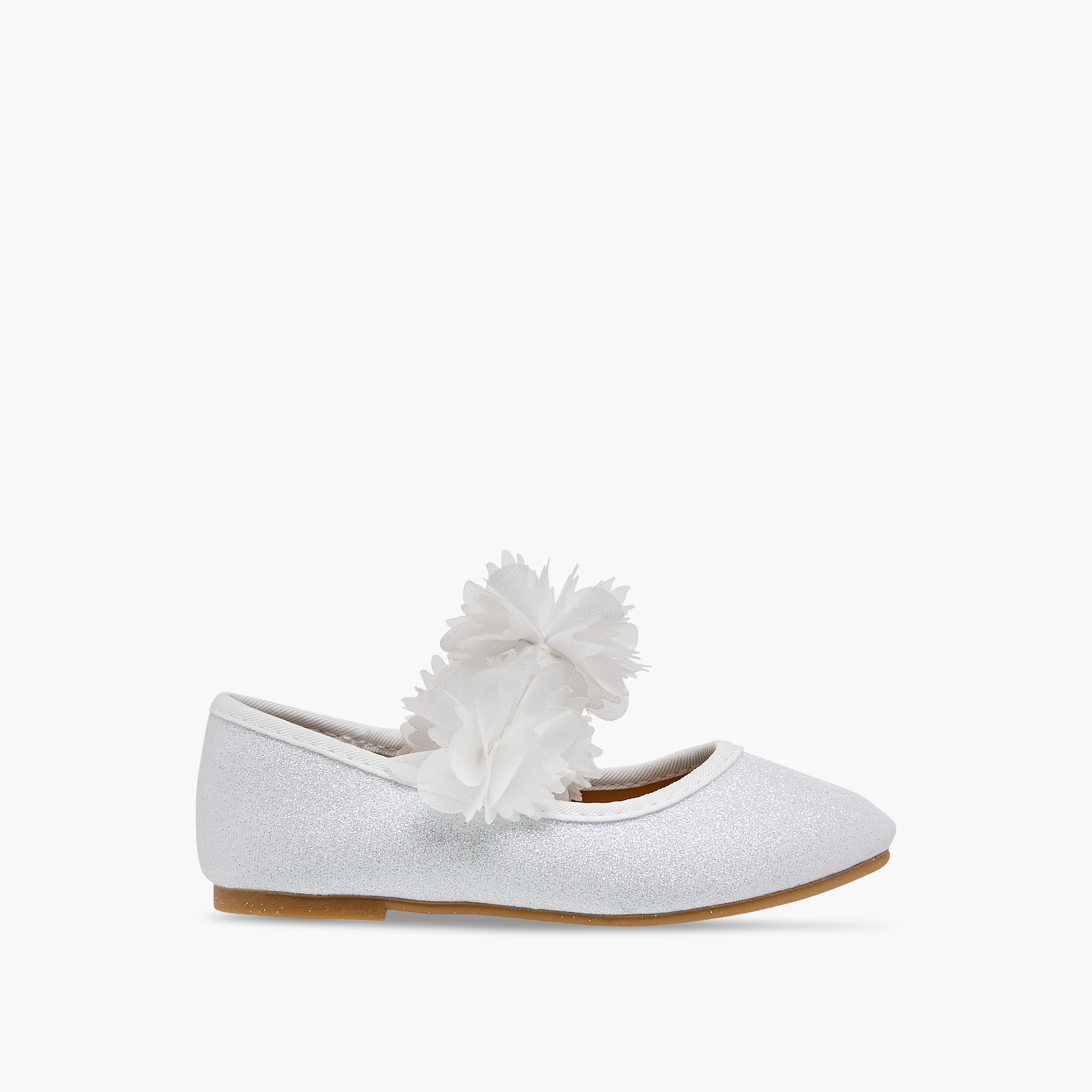 Flora Bella Embellished Ballerina Shoes with Elasticated Strap-girls-shoes-maryjanes-image-3