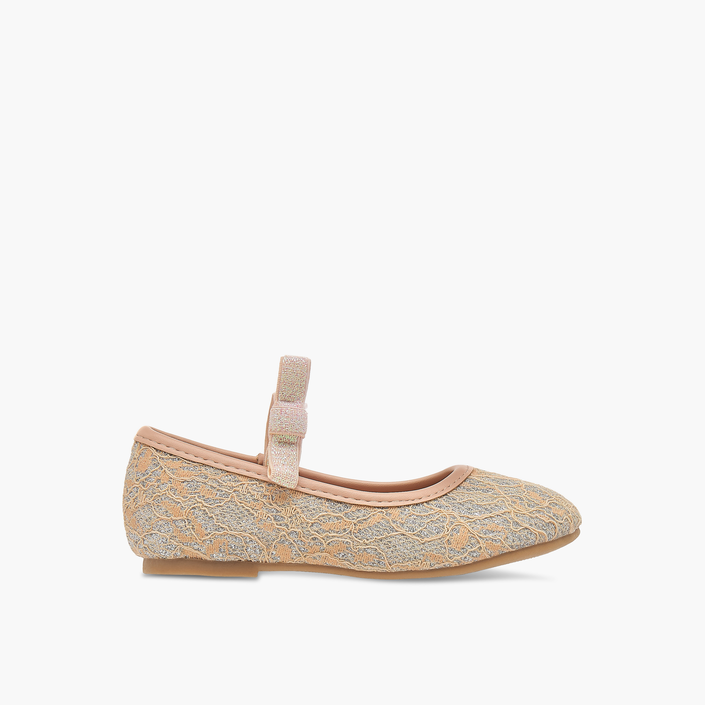 حذاء باليرينا بارز الملمس بحزام مطاطي من فلورا بيلا-girls-shoes-ballerinas-image-3