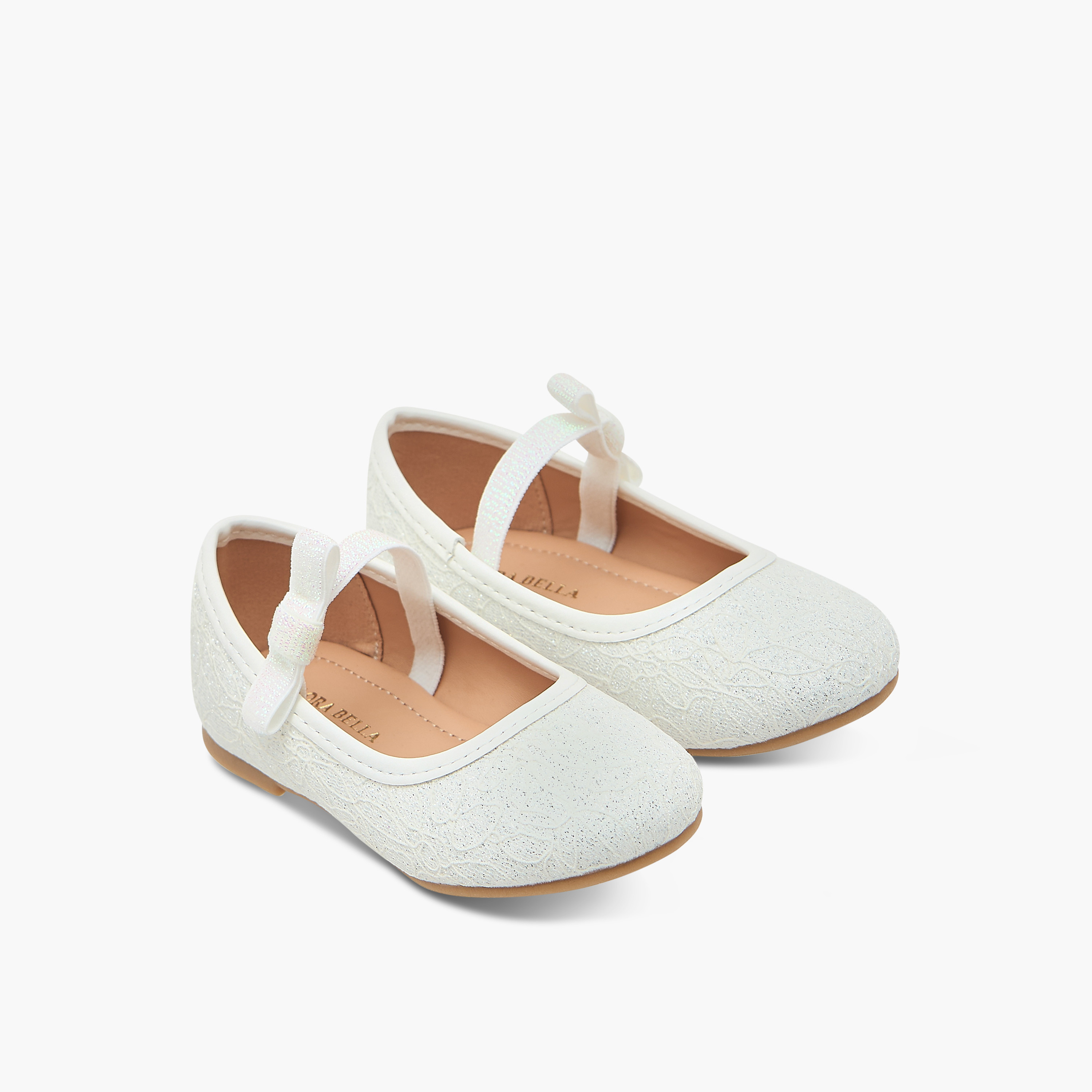 حذاء باليرينا بارز الملمس بحزام مطاطي من فلورا بيلا-girls-shoes-ballerinas-image-1