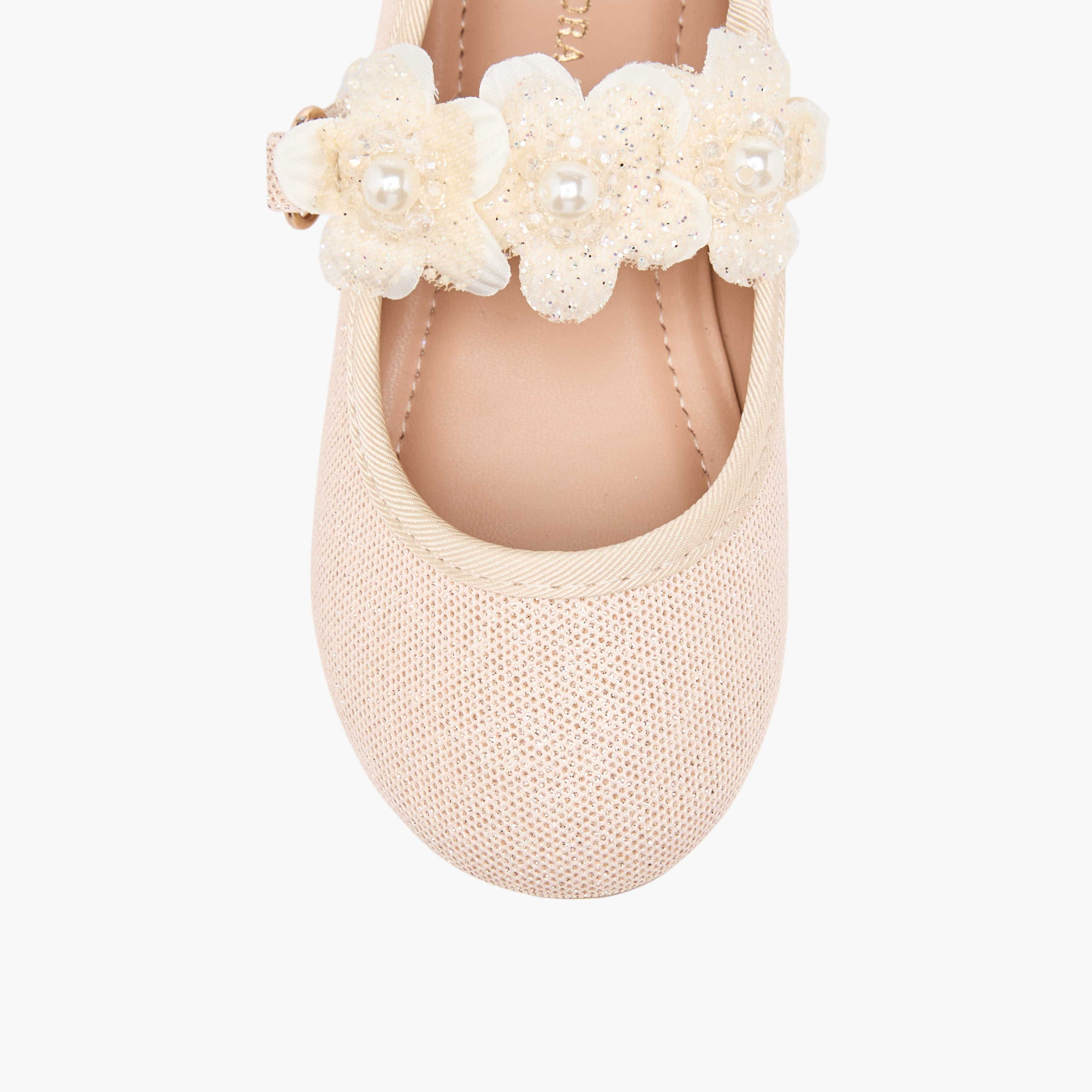 Flora Bella Floral Applique Ballerina Shoes with Hook and Loop Closure-girls-shoes-ballerinas-image-4