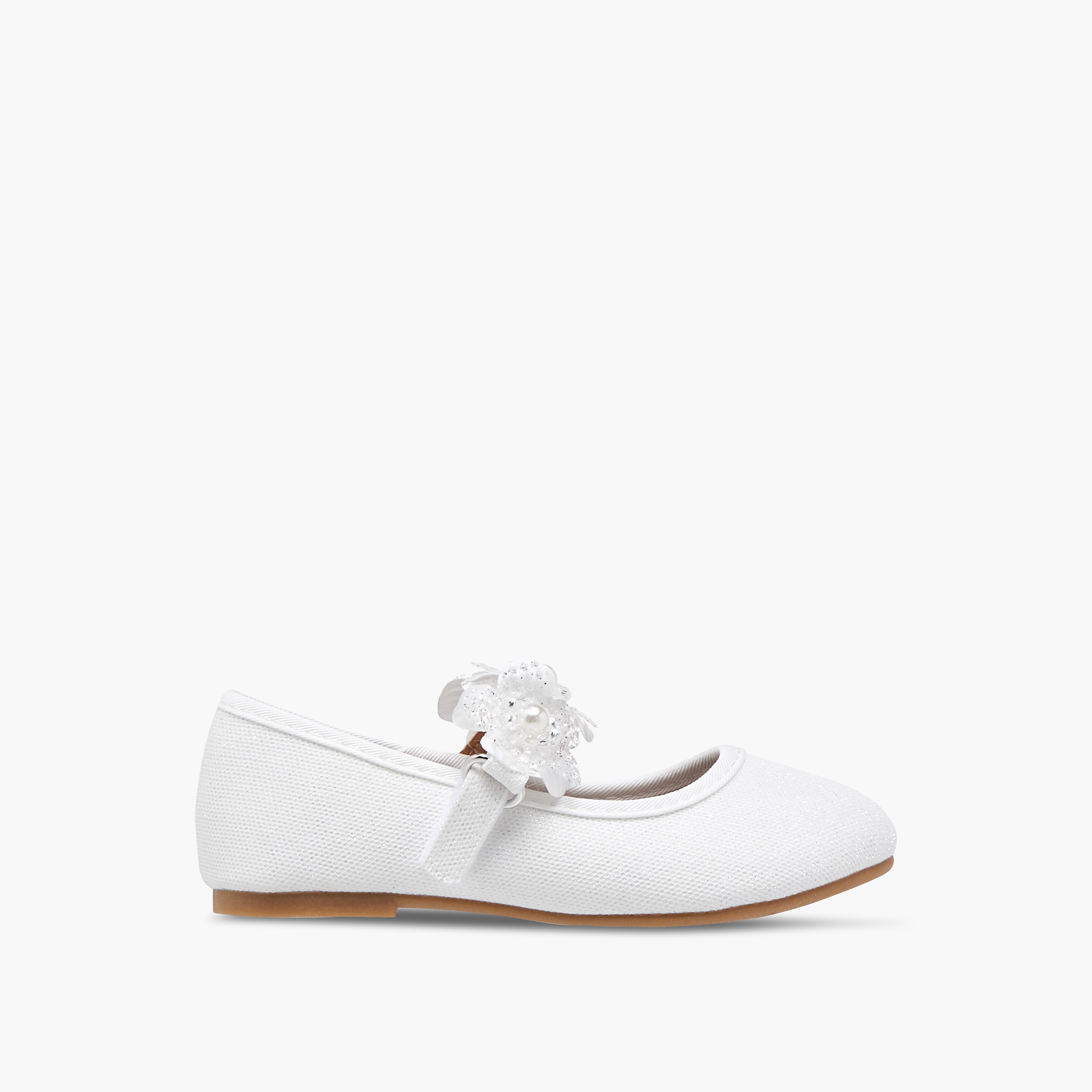 Flora Bella Floral Applique Ballerina Shoes with Hook and Loop Closure-girls-shoes-ballerinas-image-3