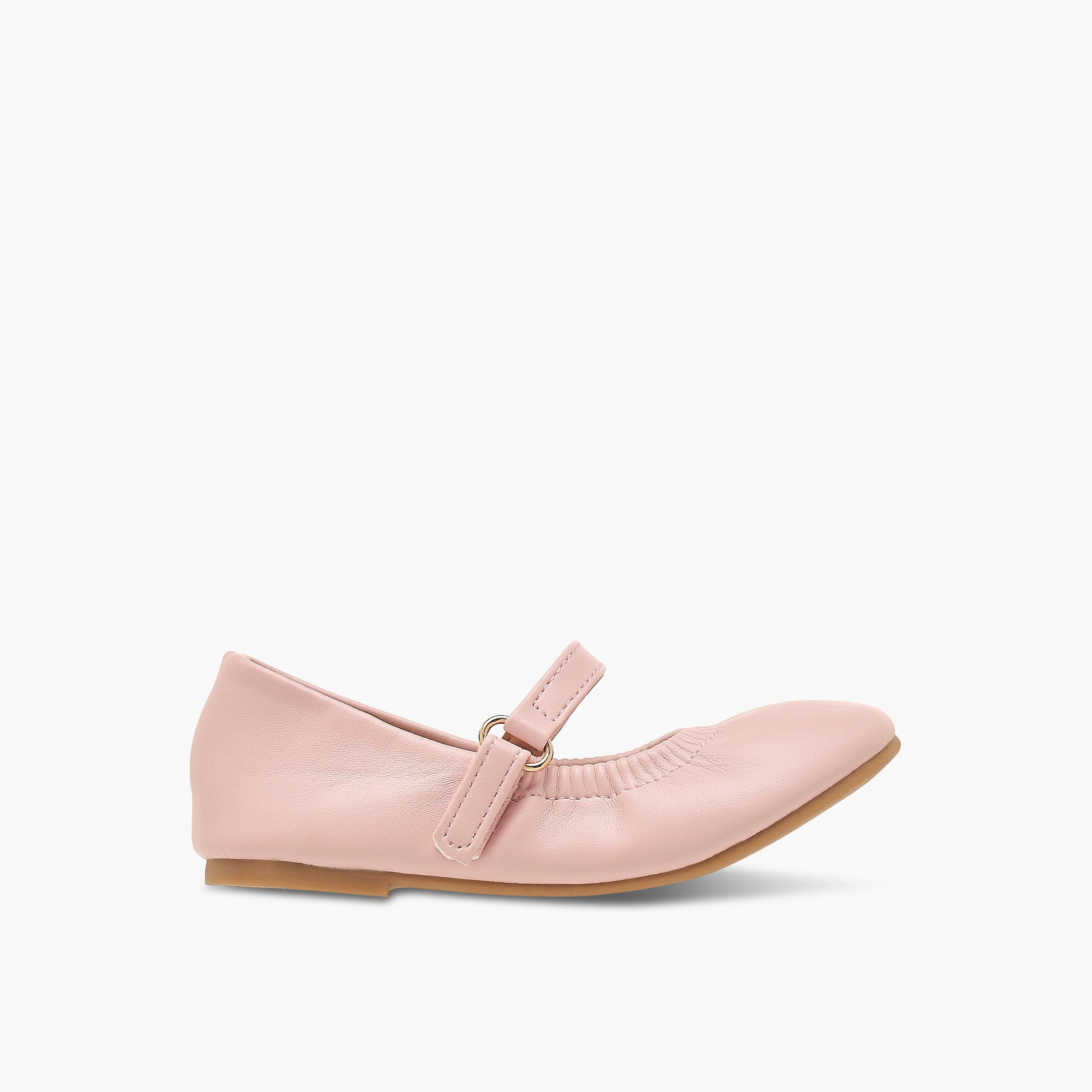 Flora Bella Solid Ballerina Shoes with Hook and Loop Closure-girls-shoes-maryjanes-image-3