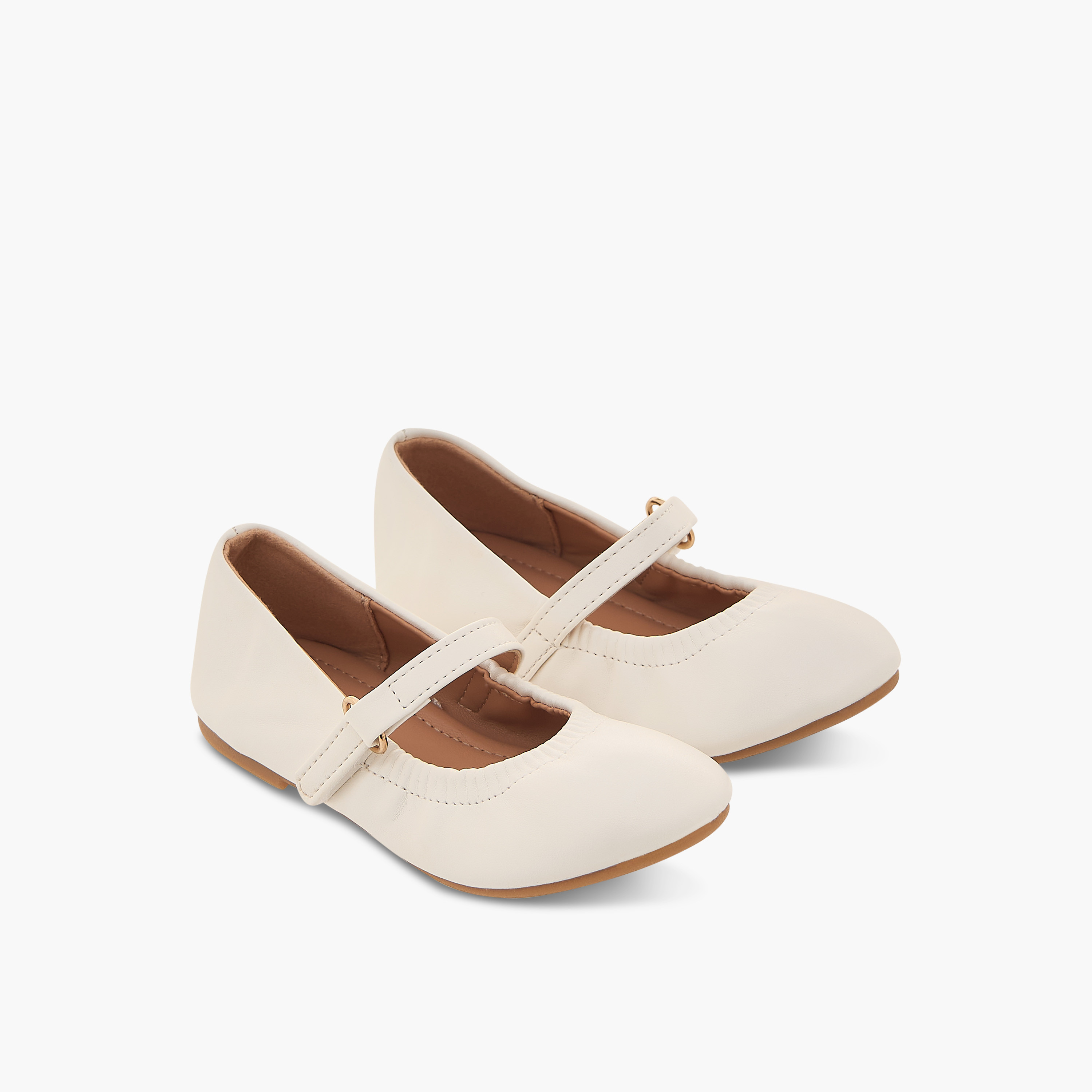 حذاء باليرينا سادة مع إغلاق بشريط إغلاق لاصق من فلورا بيلا-girls-shoes-maryjanes-image-1