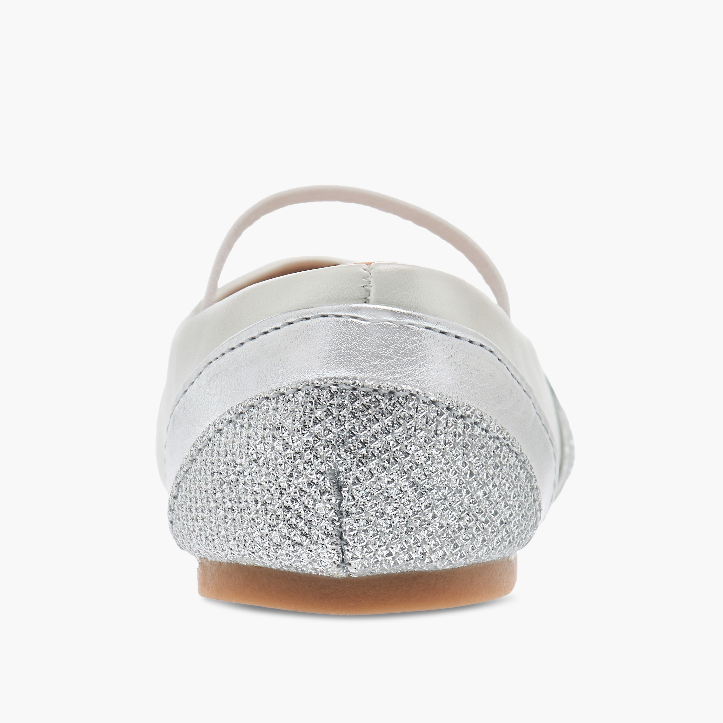 Flora Bella Textured Ballerina Shoes with Elasticated Strap-girls-shoes-ballerinas-image-5