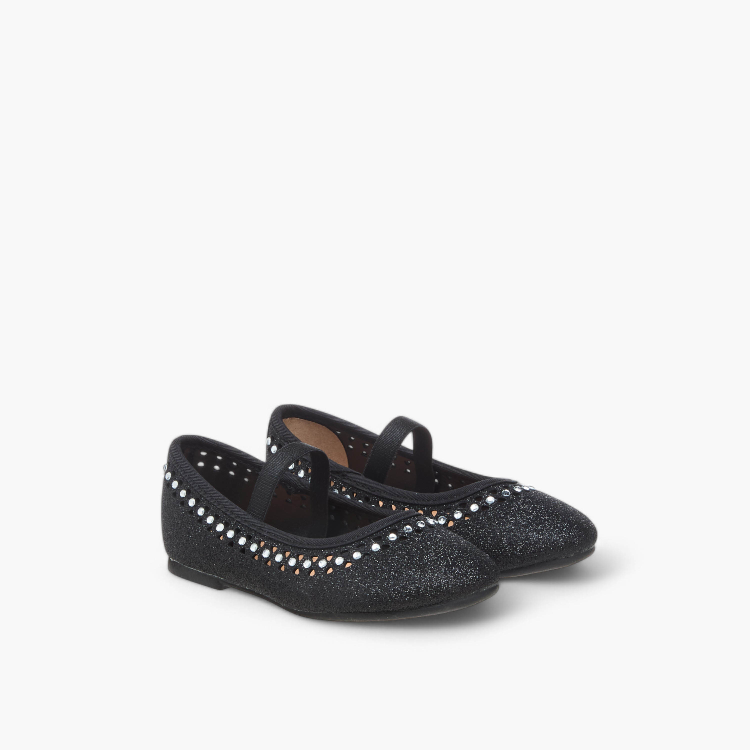 Flora Bella Embellished Ballerina Shoes with Elastic Closure-girls-shoes-ballerinas-image-1