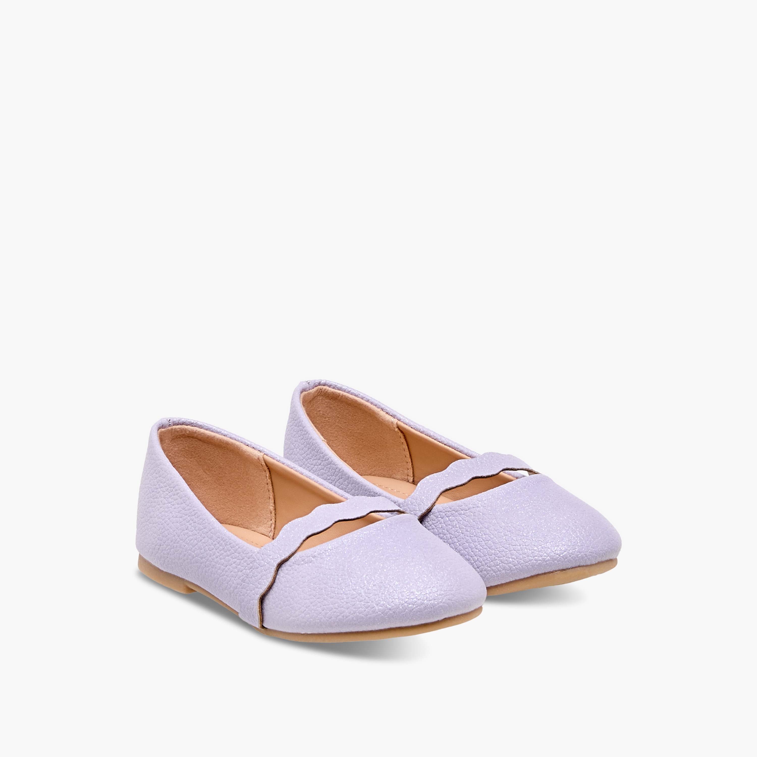 Flora Bella Textured Slip-On Ballerina Shoes-girls-shoes-ballerinas-image-1