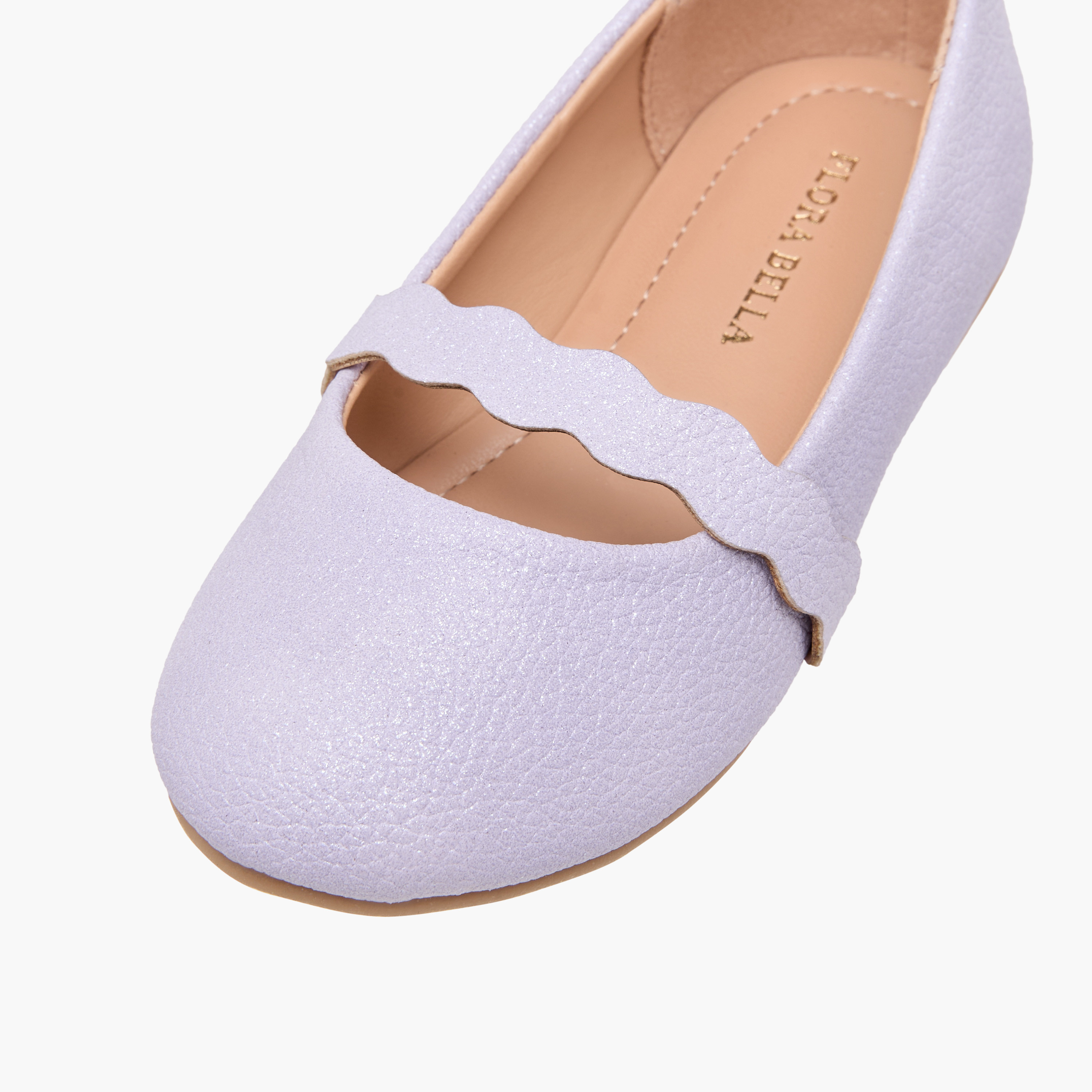 Flora Bella Textured Slip-On Ballerina Shoes-girls-shoes-ballerinas-image-6
