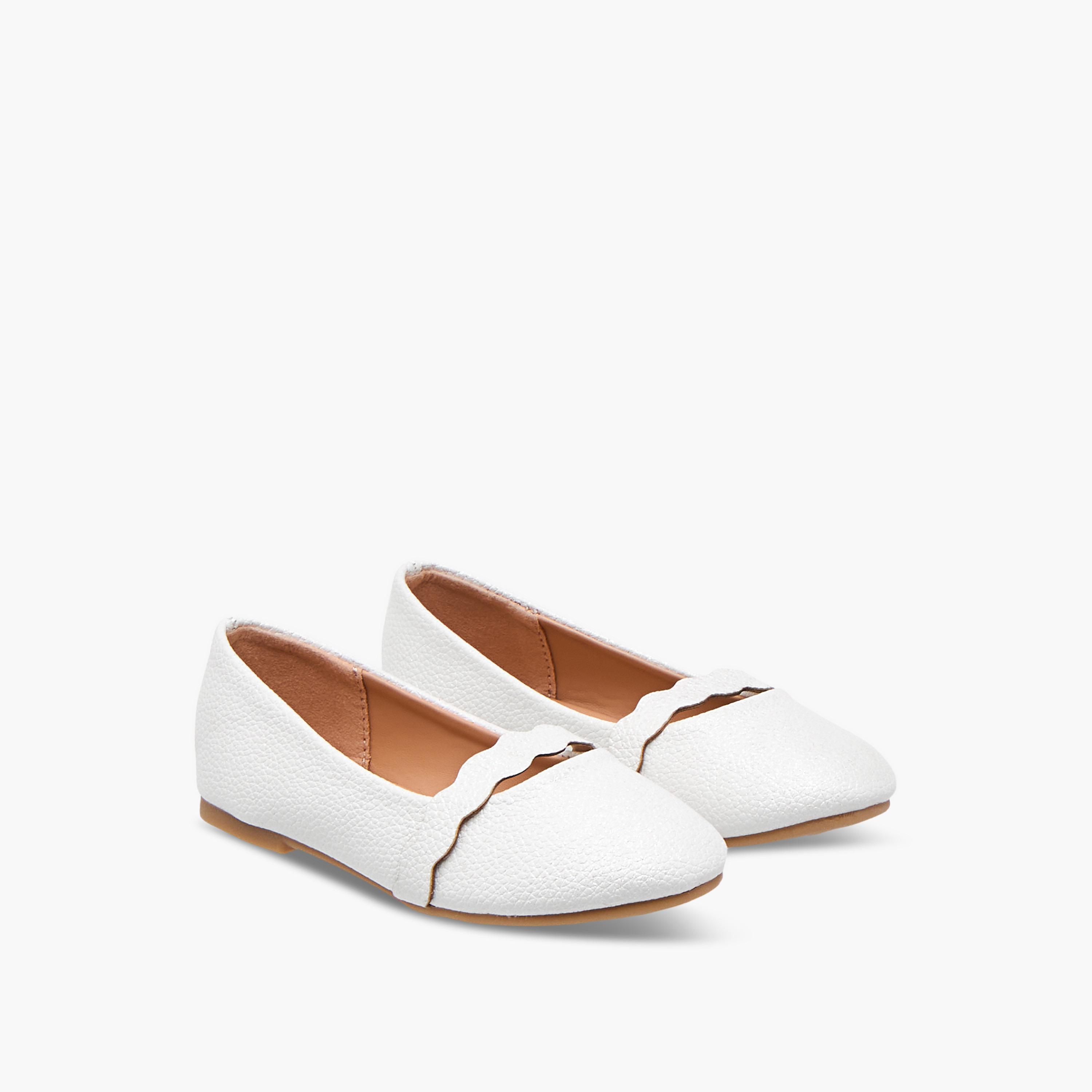 Flora Bella Textured Slip-On Ballerina Shoes-girls-shoes-ballerinas-image-1