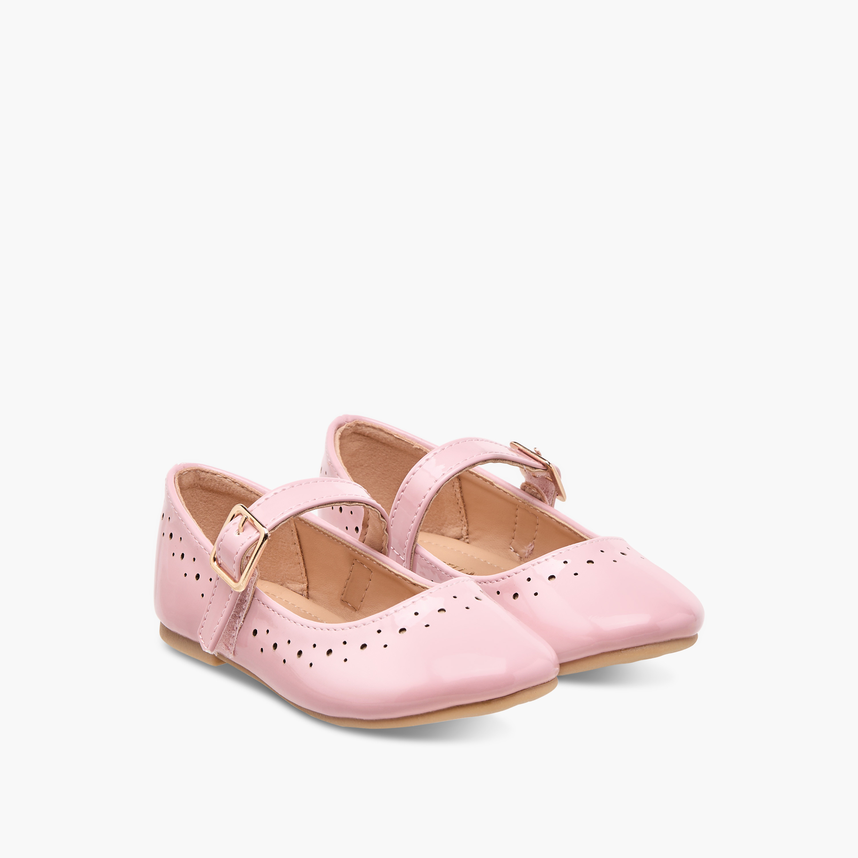 Flora Bella Cutout Detail Ballerina Shoes with Buckle Closure-girls-shoes-maryjanes-image-1