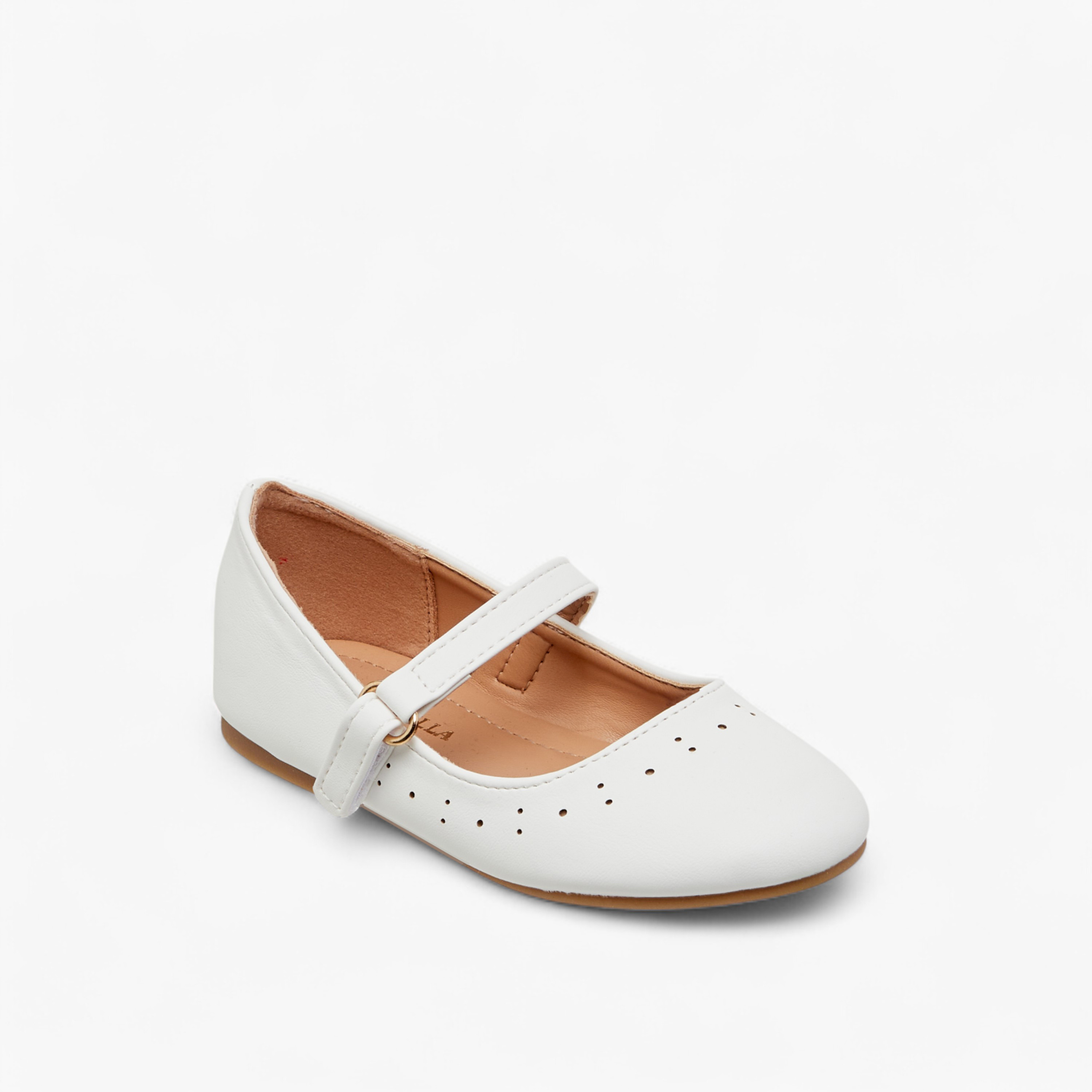 Flora Bella Cutout Detail Ballerina Shoes with Hook and Loop Closure-girls-shoes-ballerinas-image-2