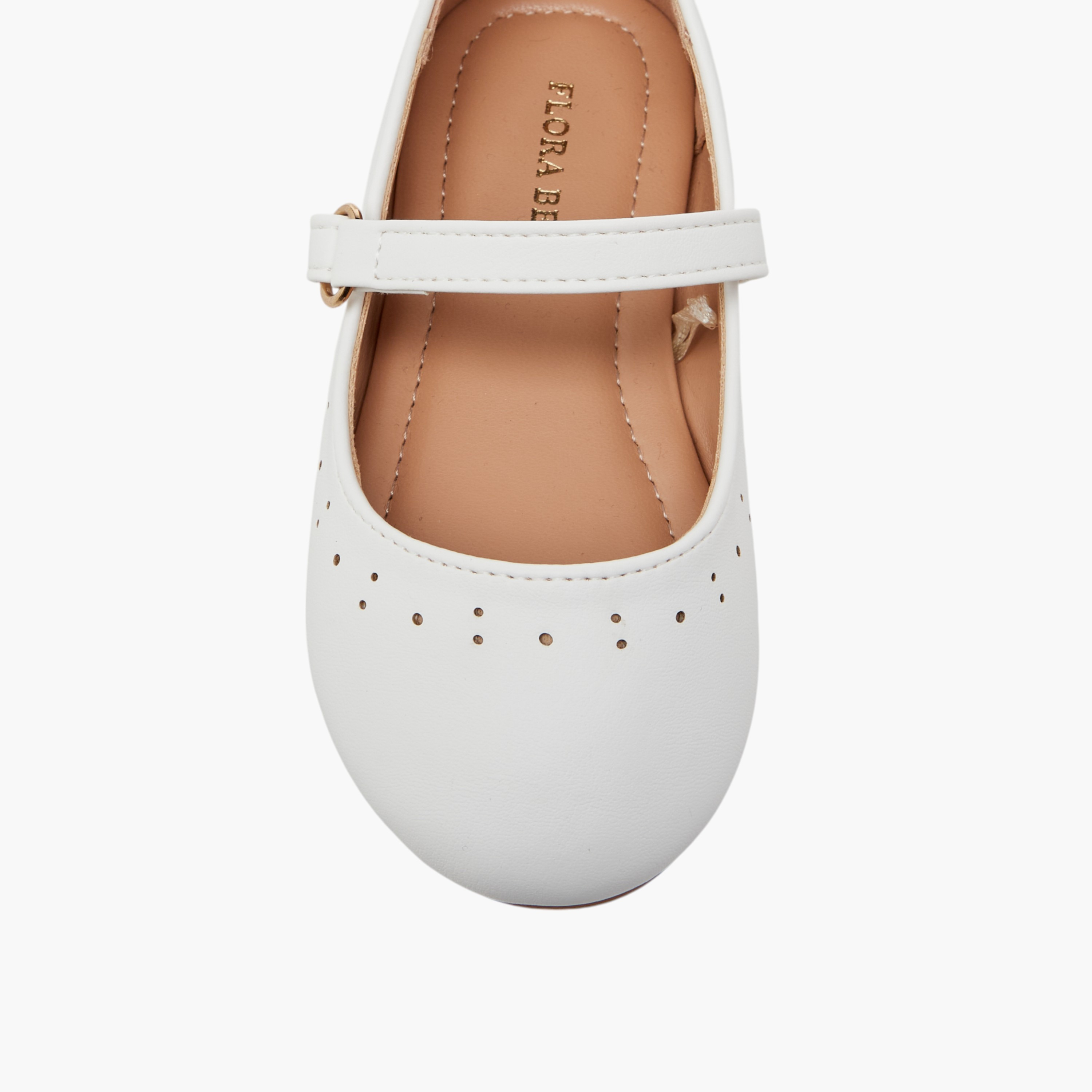 Flora Bella Cutout Detail Ballerina Shoes with Hook and Loop Closure-girls-shoes-ballerinas-image-4
