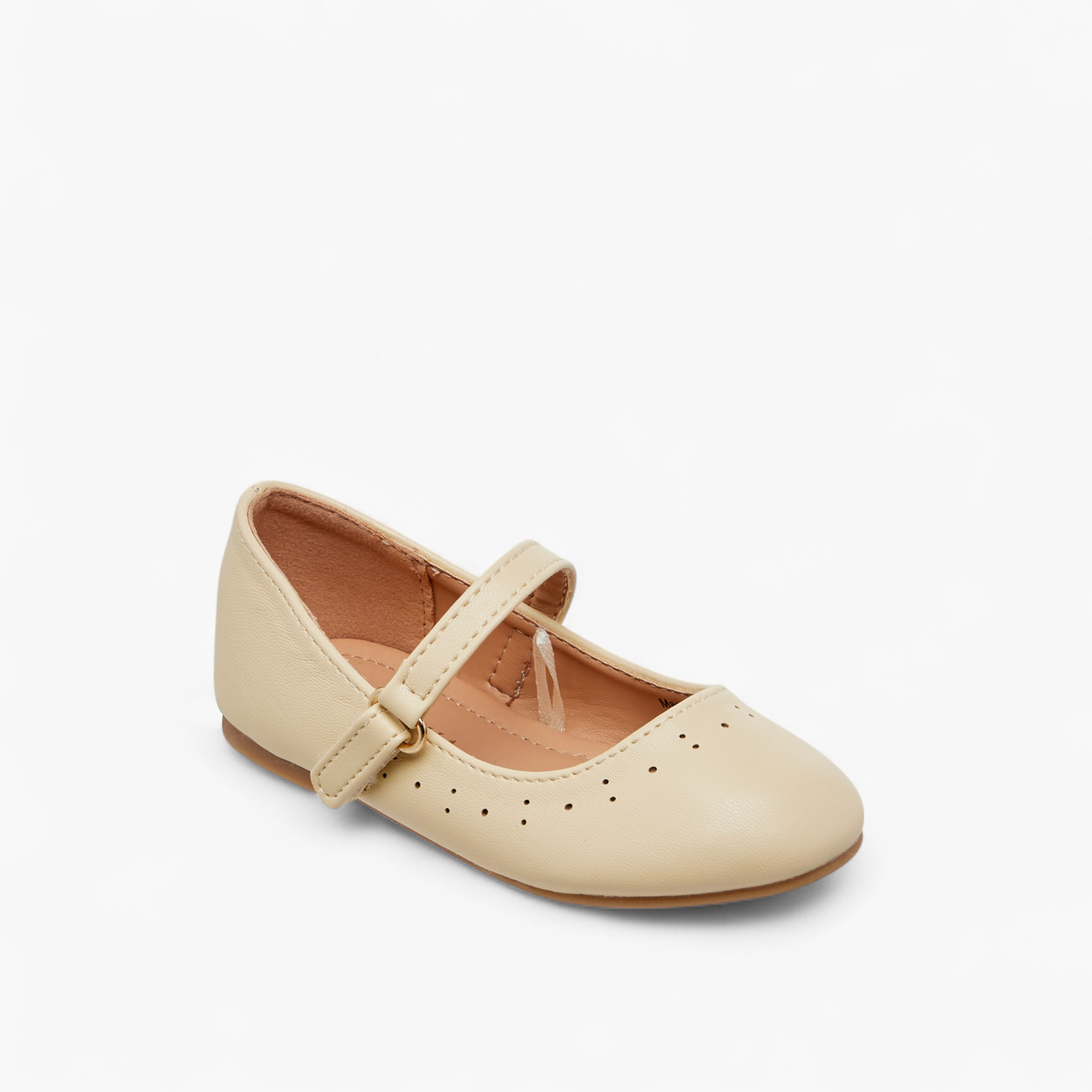 حذاء باليرينا بشريط إغلاق لاصق وتفاصيل مفرغة من فلورا بيلا-girls-shoes-ballerinas-image-2
