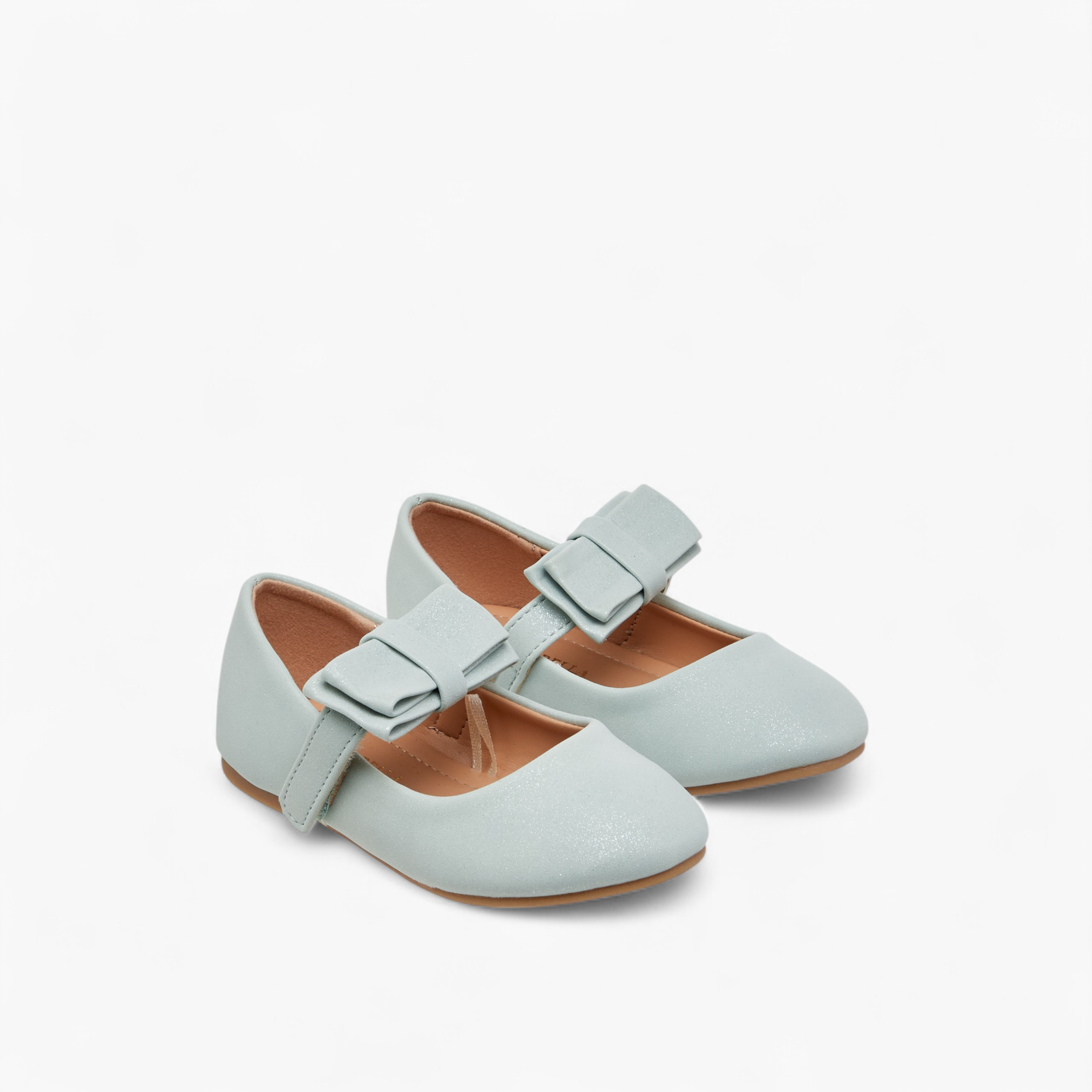 Flora Bella Bow Accent Ballerina Shoes with Hook and Loop Closure-girls-shoes-maryjanes-image-1