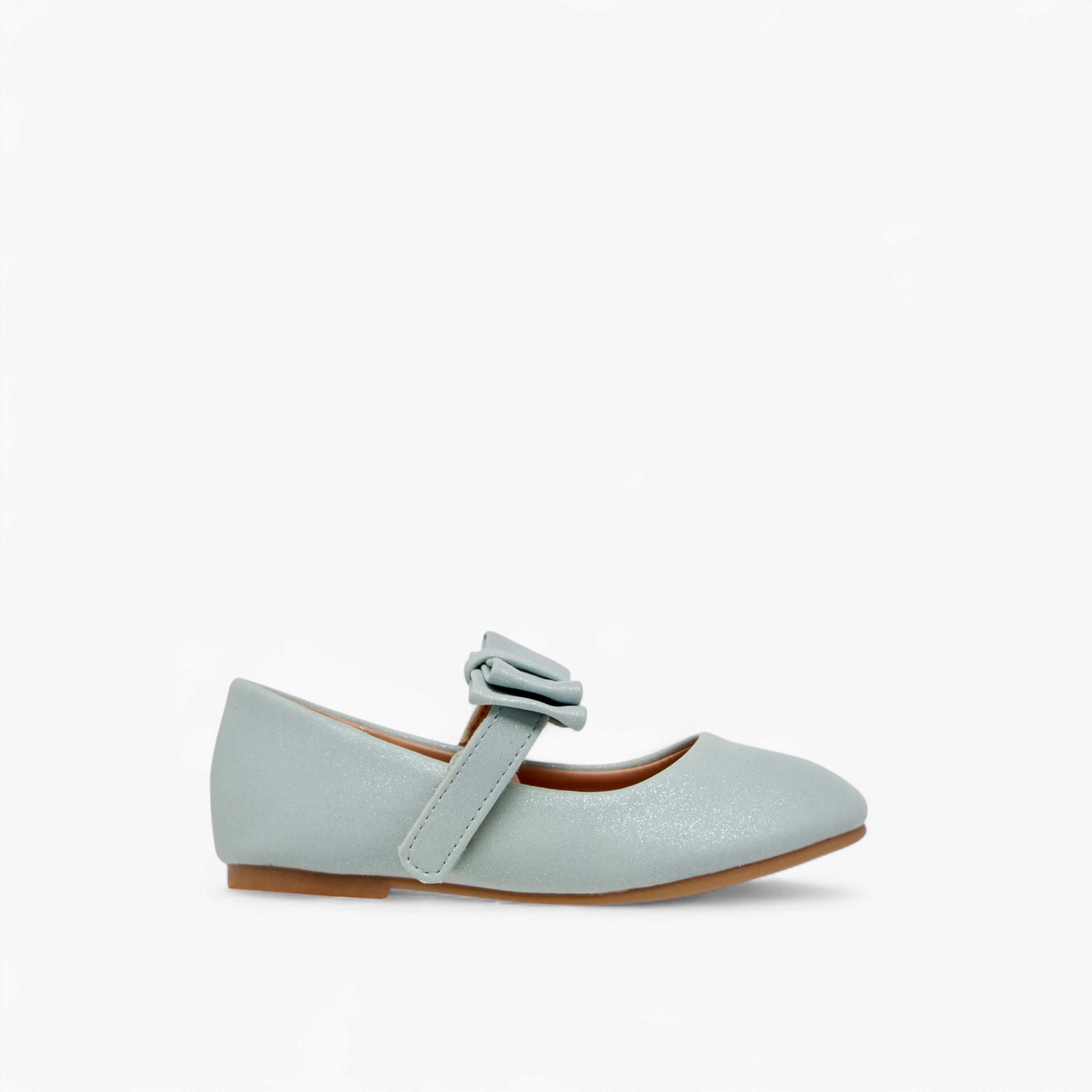 Flora Bella Bow Accent Ballerina Shoes with Hook and Loop Closure-girls-shoes-maryjanes-image-3