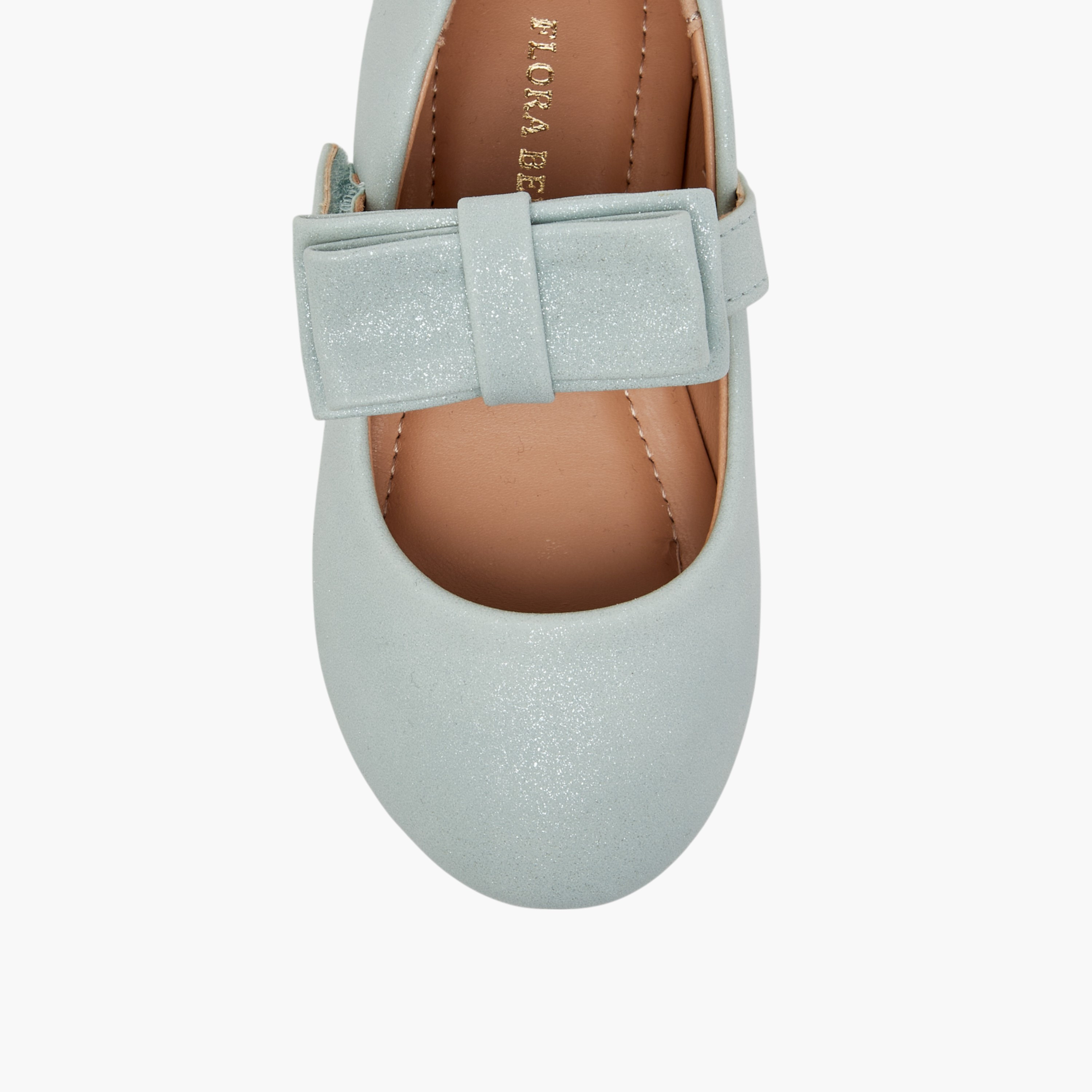Flora Bella Bow Accent Ballerina Shoes with Hook and Loop Closure-girls-shoes-maryjanes-image-4