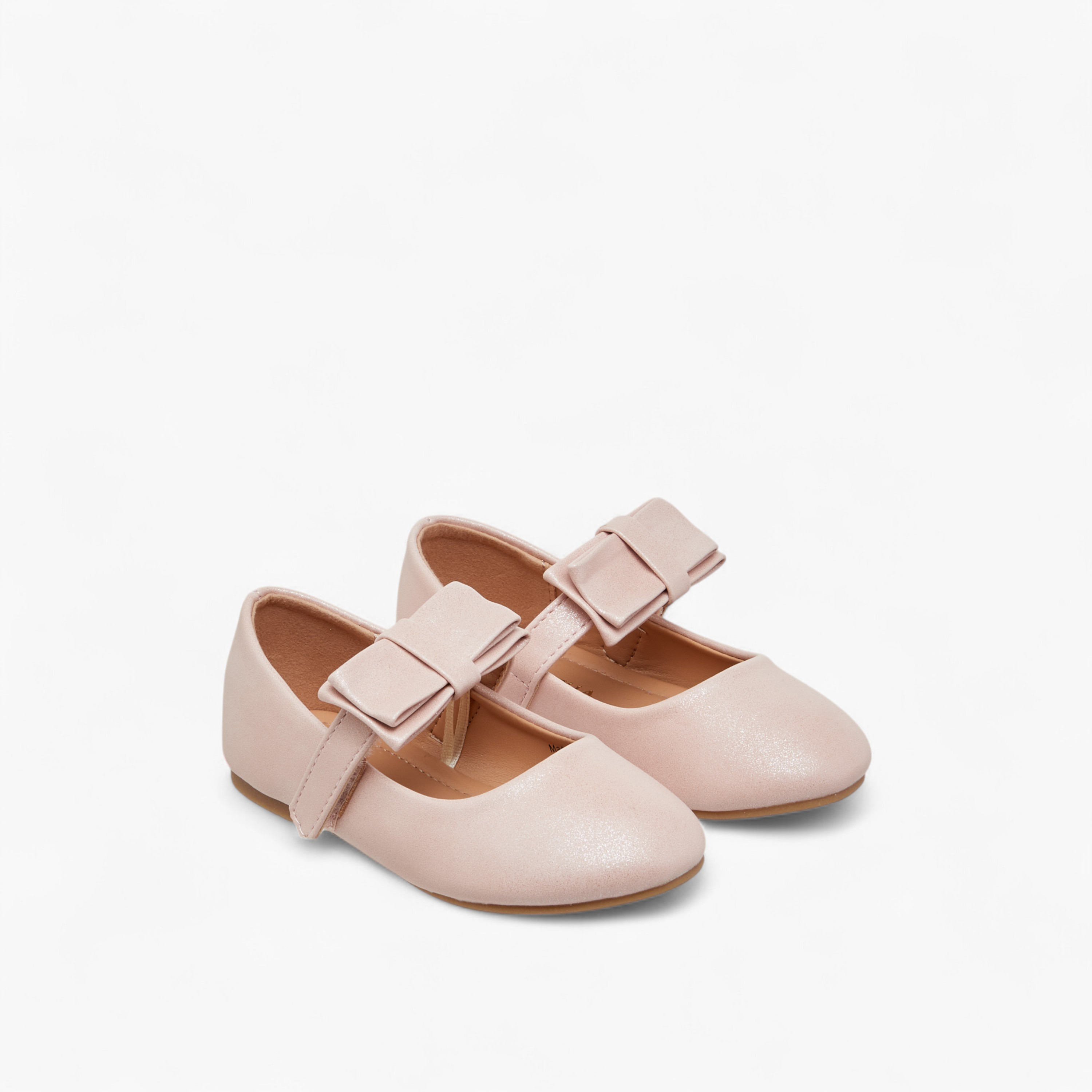 Flora Bella Bow Accent Ballerina Shoes with Hook and Loop Closure-girls-shoes-maryjanes-image-1
