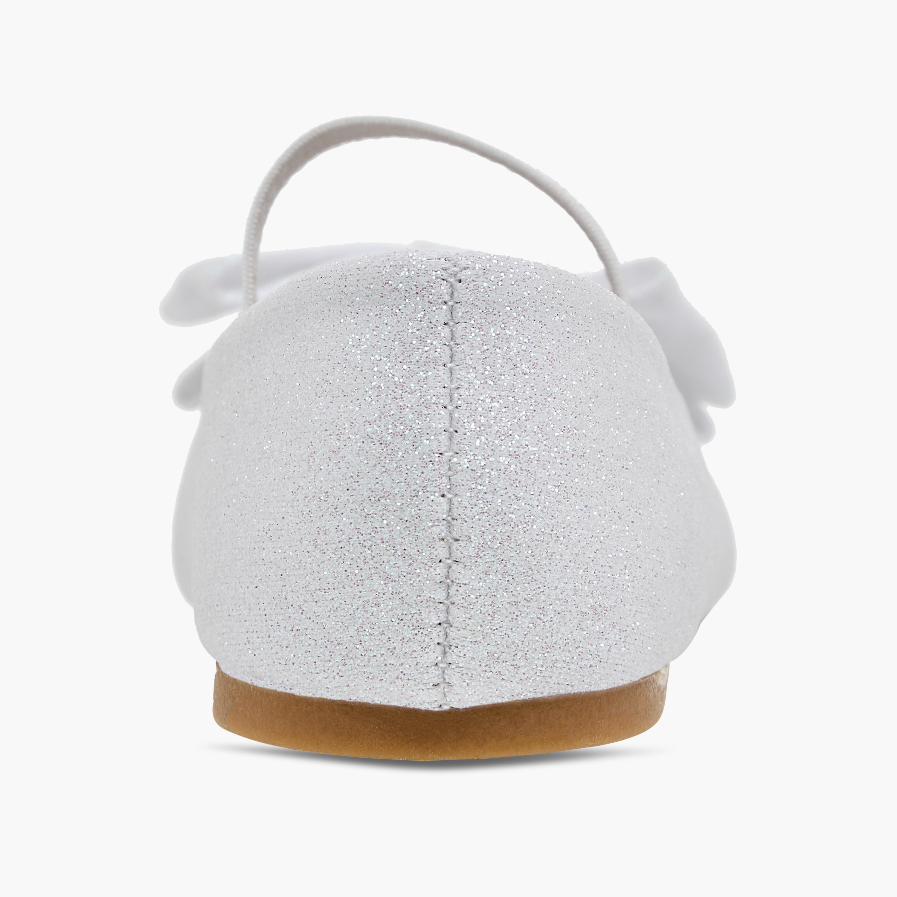 Flora Bella Bow Embellished Ballerina Shoes with Elasticated Strap-girls-shoes-ballerinas-image-5