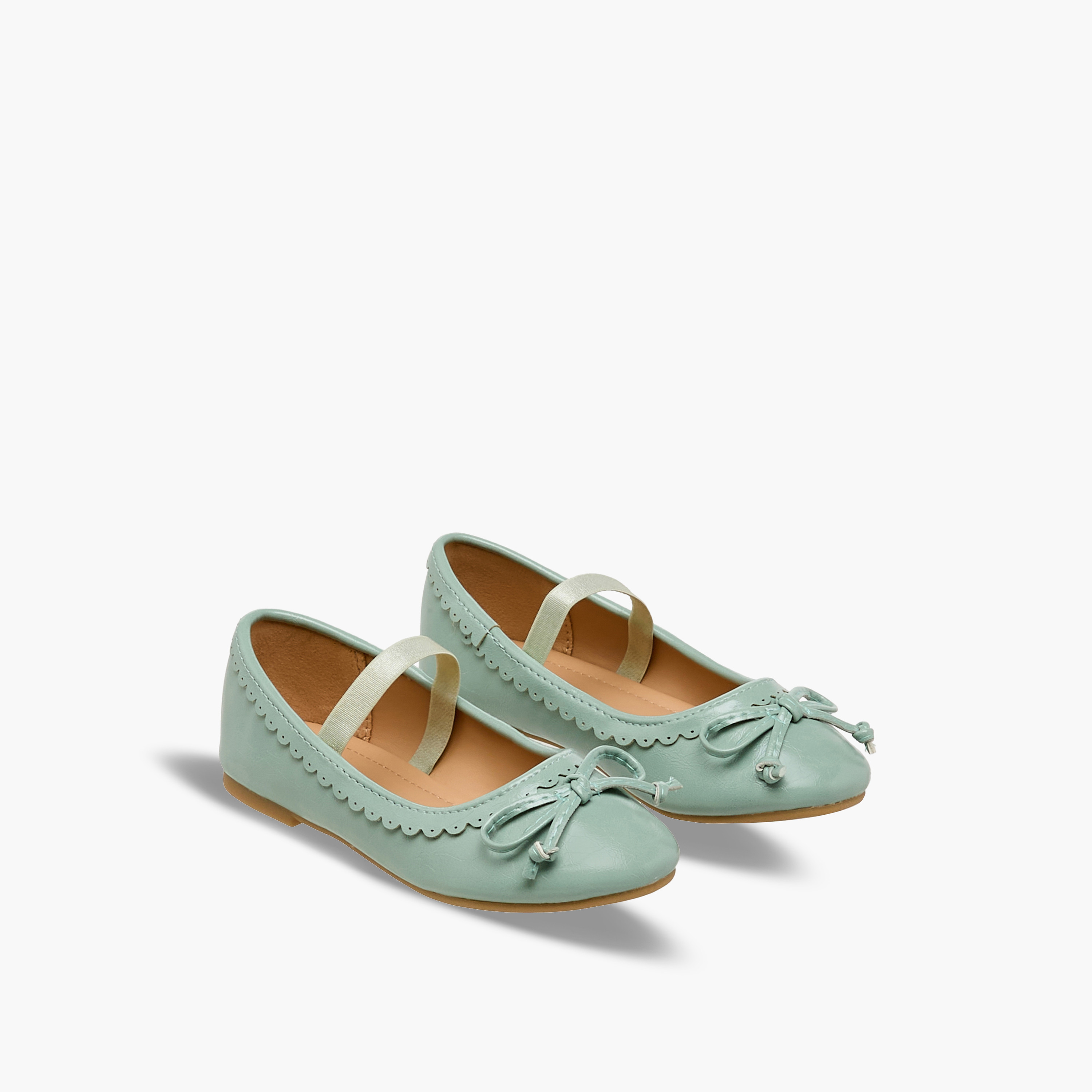 Flora Bella Girls Scallop Detail Elasticated Strap Ballerina Shoes-girls-shoes-ballerinas-image-1