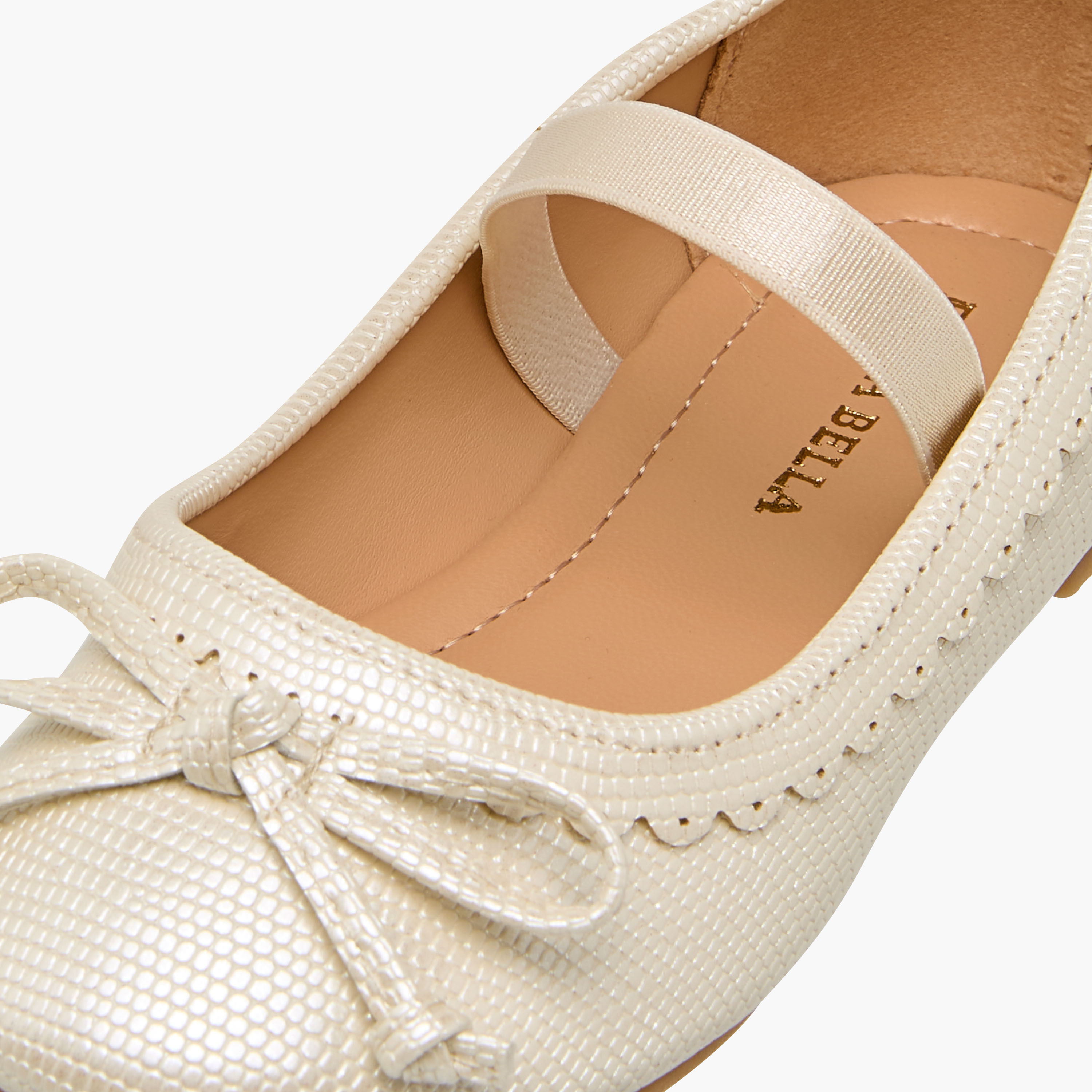حذاء باليرينا بحزام مطاطي وتفاصيل صدفية للبنات من فلورا بيلا-girls-shoes-ballerinas-image-6