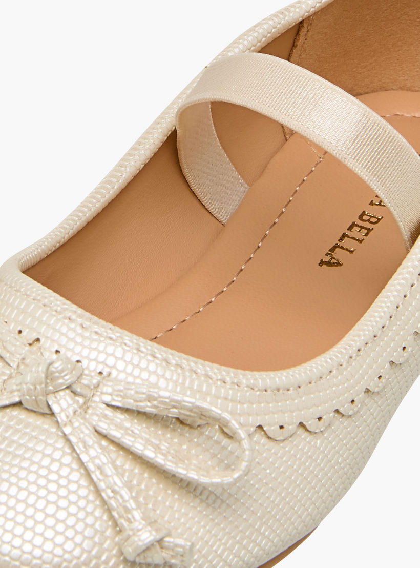 حذاء باليرينا بحزام مطاطي وتفاصيل صدفية للبنات من فلورا بيلا-girls-shoes-ballerinas-image-6