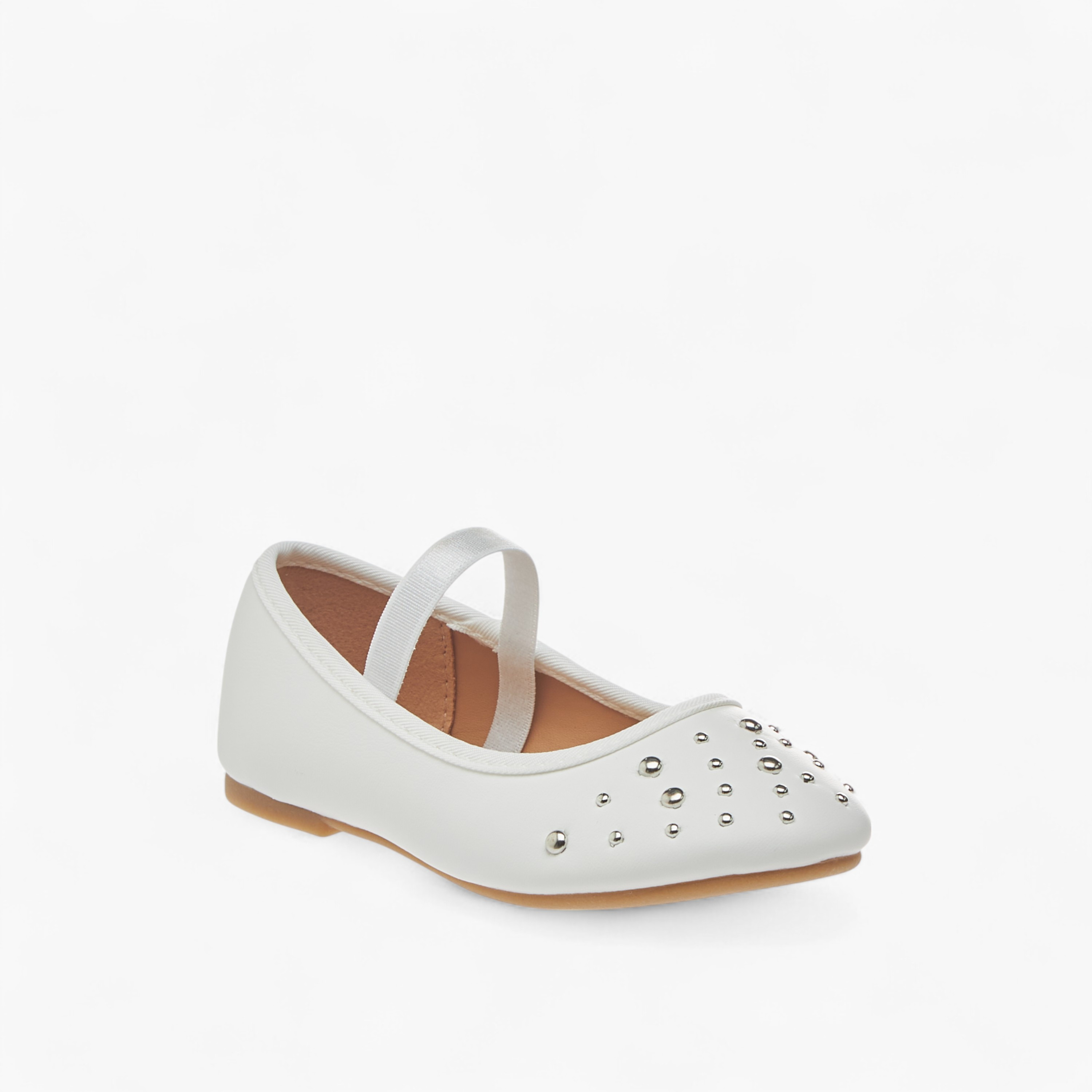 Flora Bella Embellished Ballerina Shoes with Elasticated Strap-girls-shoes-ballerinas-image-2