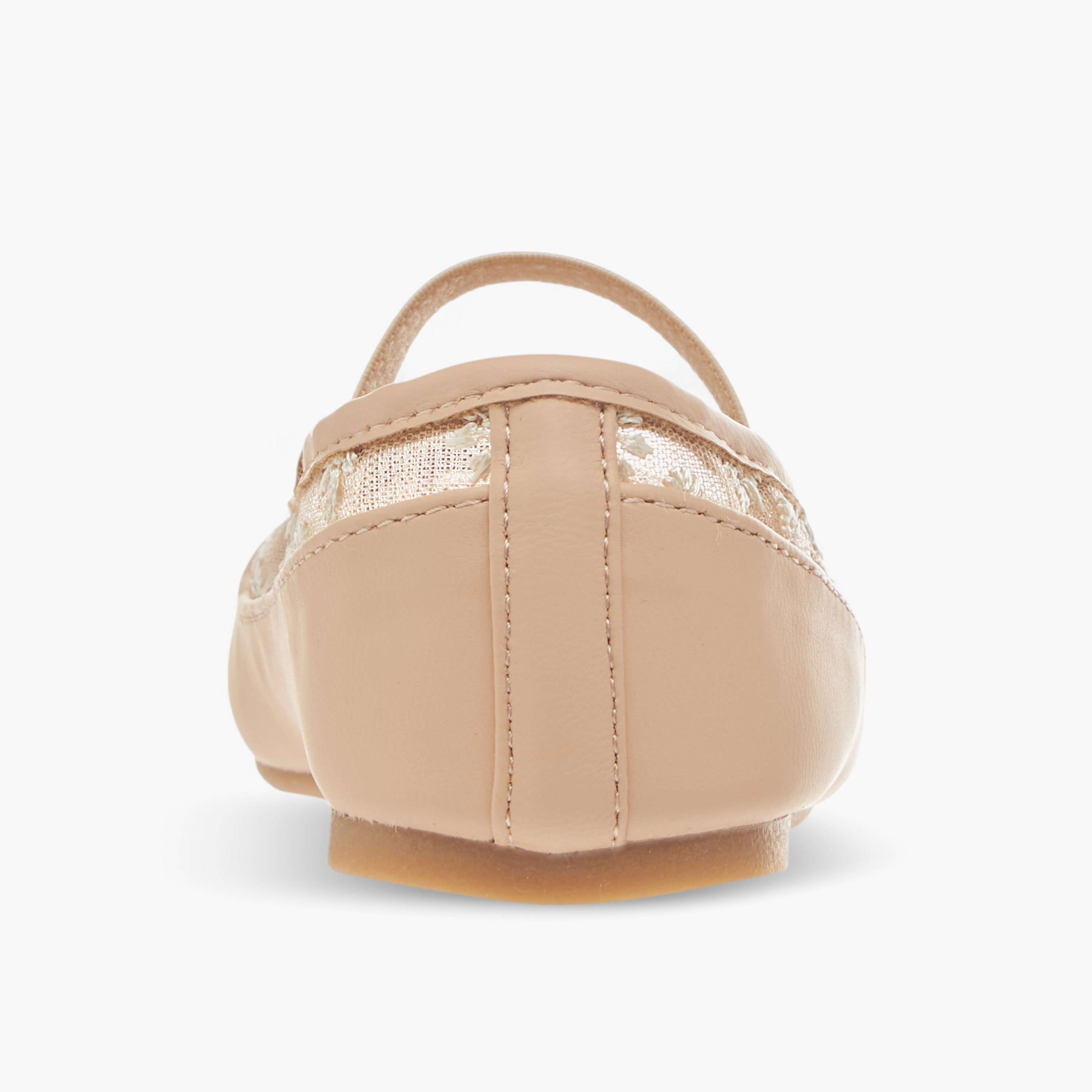 Flora Bella Embroidered Ballerina Shoes with Elasticated Strap-girls-shoes-ballerinas-image-5