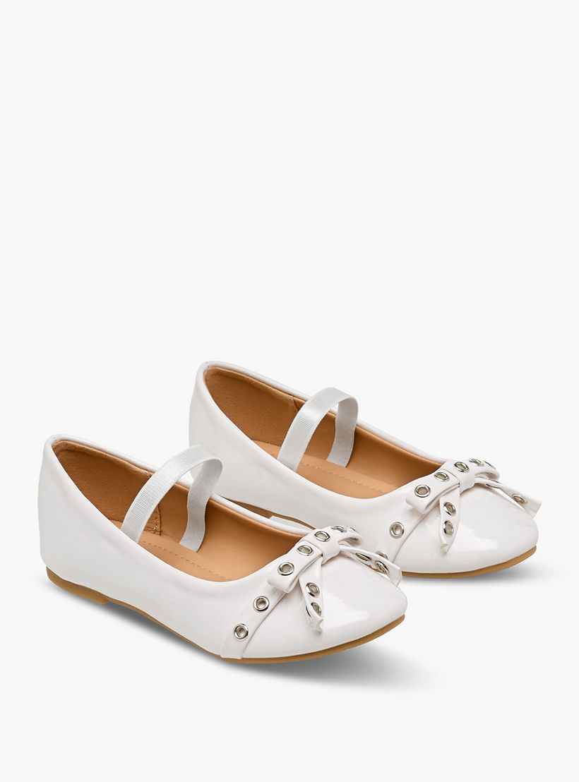 حذاء باليرينا بحزام مطاطي وزينة معدن للبنات من فلورا بيلا-girls-shoes-ballerinas-image-1