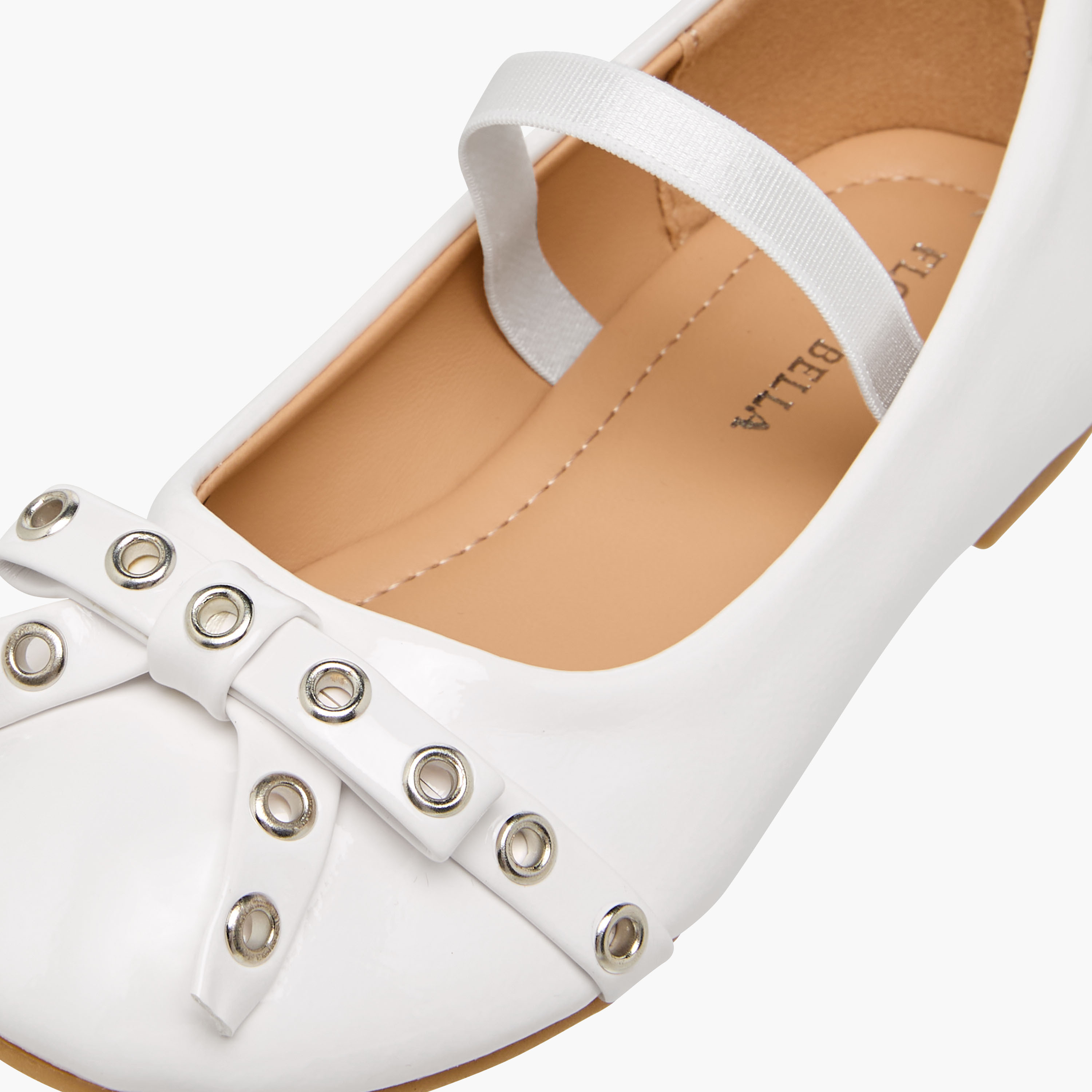 حذاء باليرينا بحزام مطاطي وزينة معدن للبنات من فلورا بيلا-girls-shoes-ballerinas-image-6
