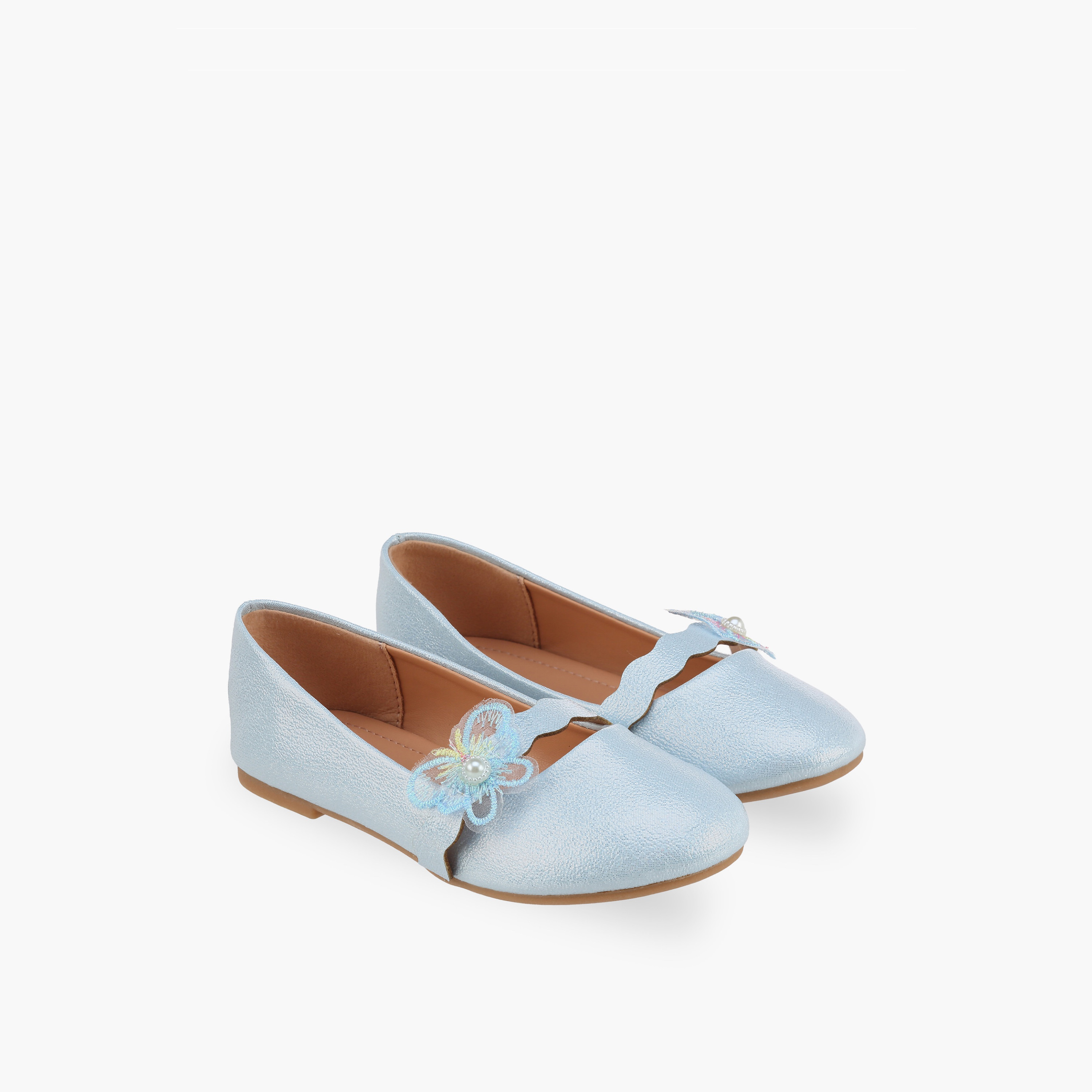 Flora Bella Girls Butterfly Embellished Ballerina Shoes-girls-shoes-ballerinas-image-1