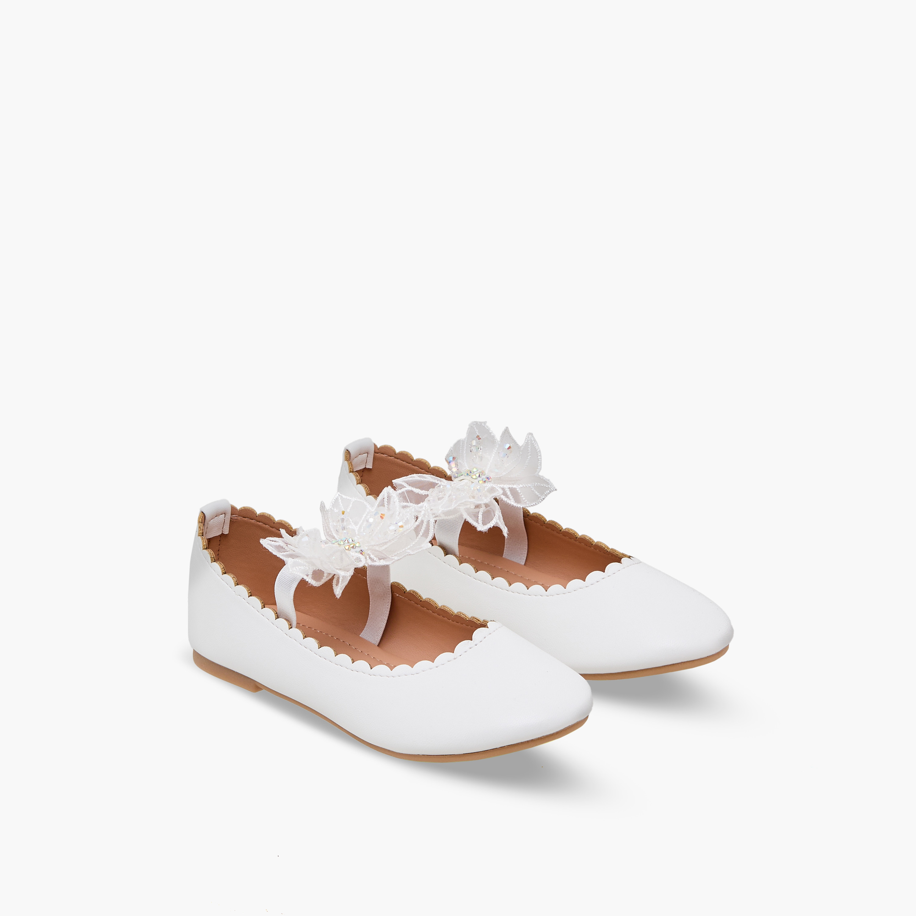 Flora Bella Girls Flower Embellished Ballerina Shoes-girls-shoes-ballerinas-image-1
