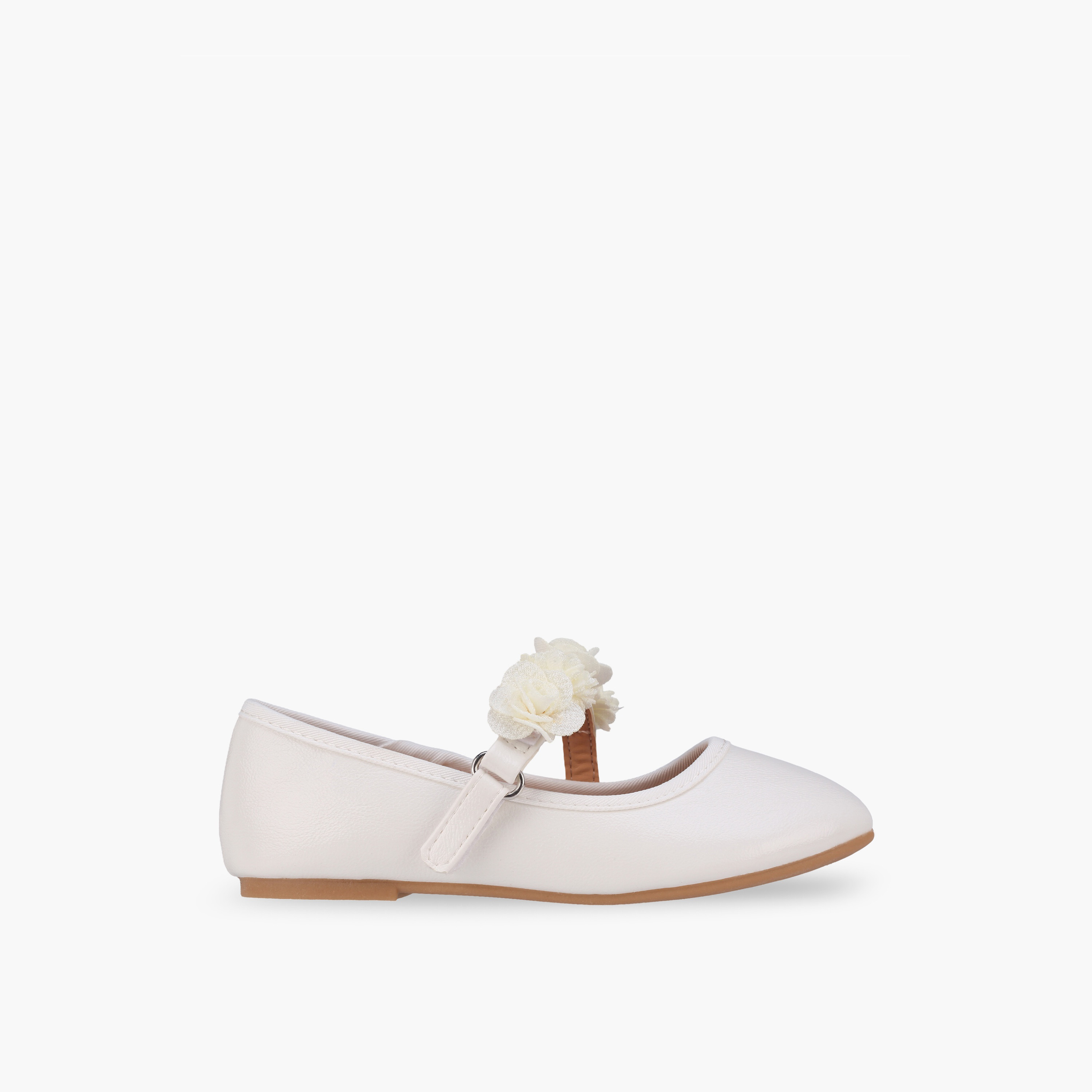 Flora Bella Girls Floral Accent Hook & Loop Ballerina Shoes-girls-shoes-maryjanes-image-3