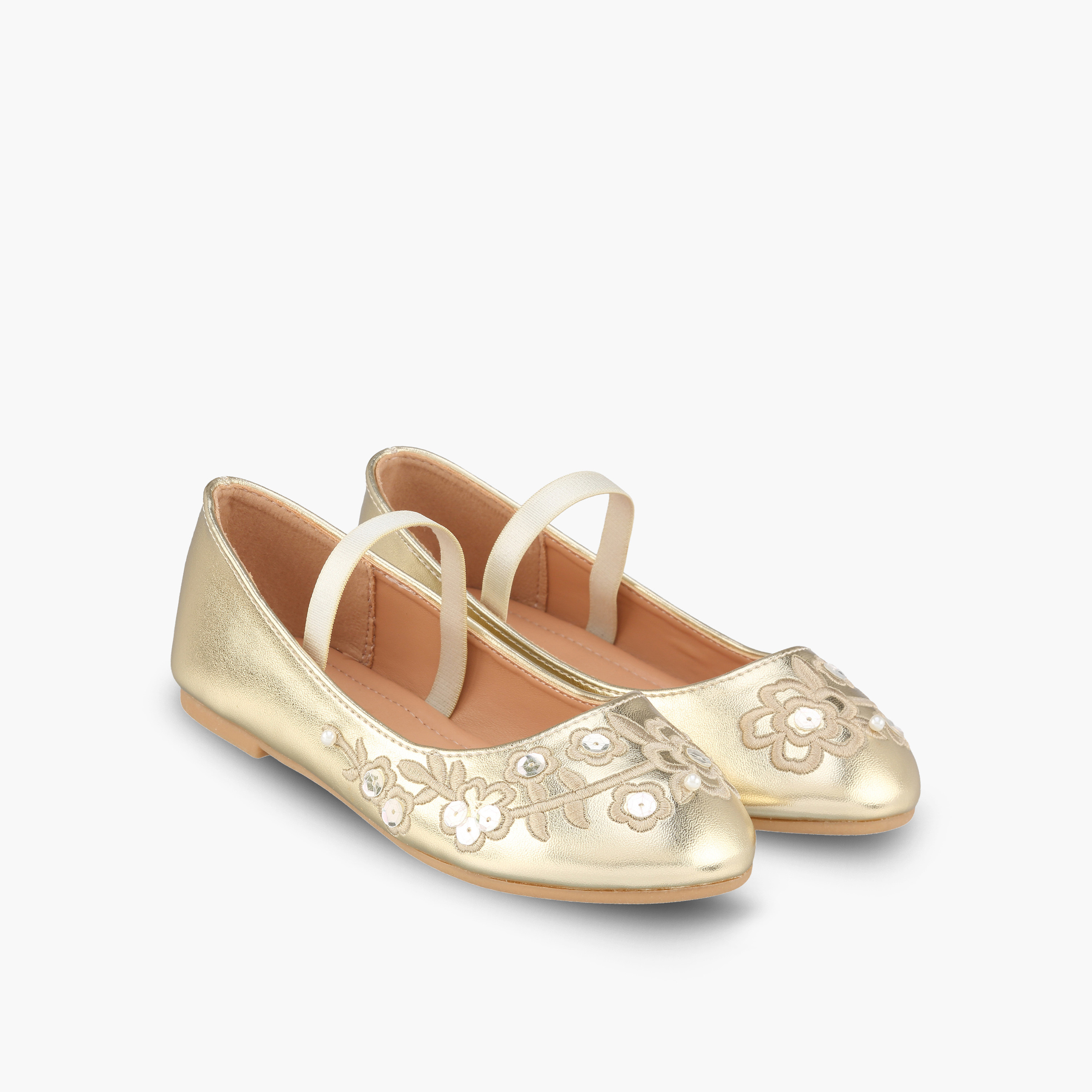 Flora Bella Girls Floral Embroidered Ballerina Shoes-girls-shoes-ballerinas-image-1