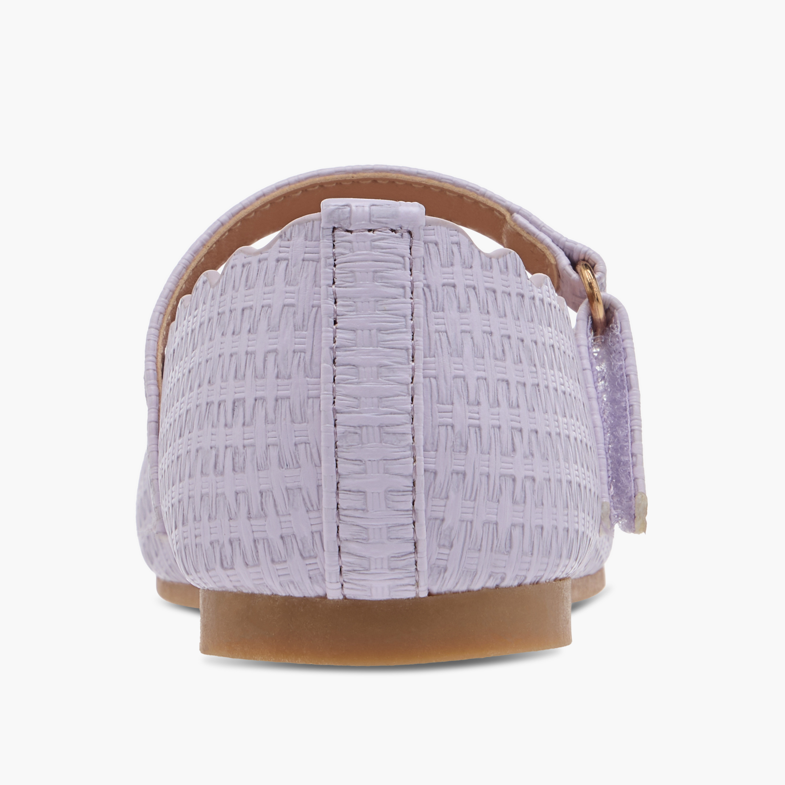 Juniors Scallop Detail Ballerina Shoes with Hook and Loop Closure-girls-shoes-maryjanes-image-5