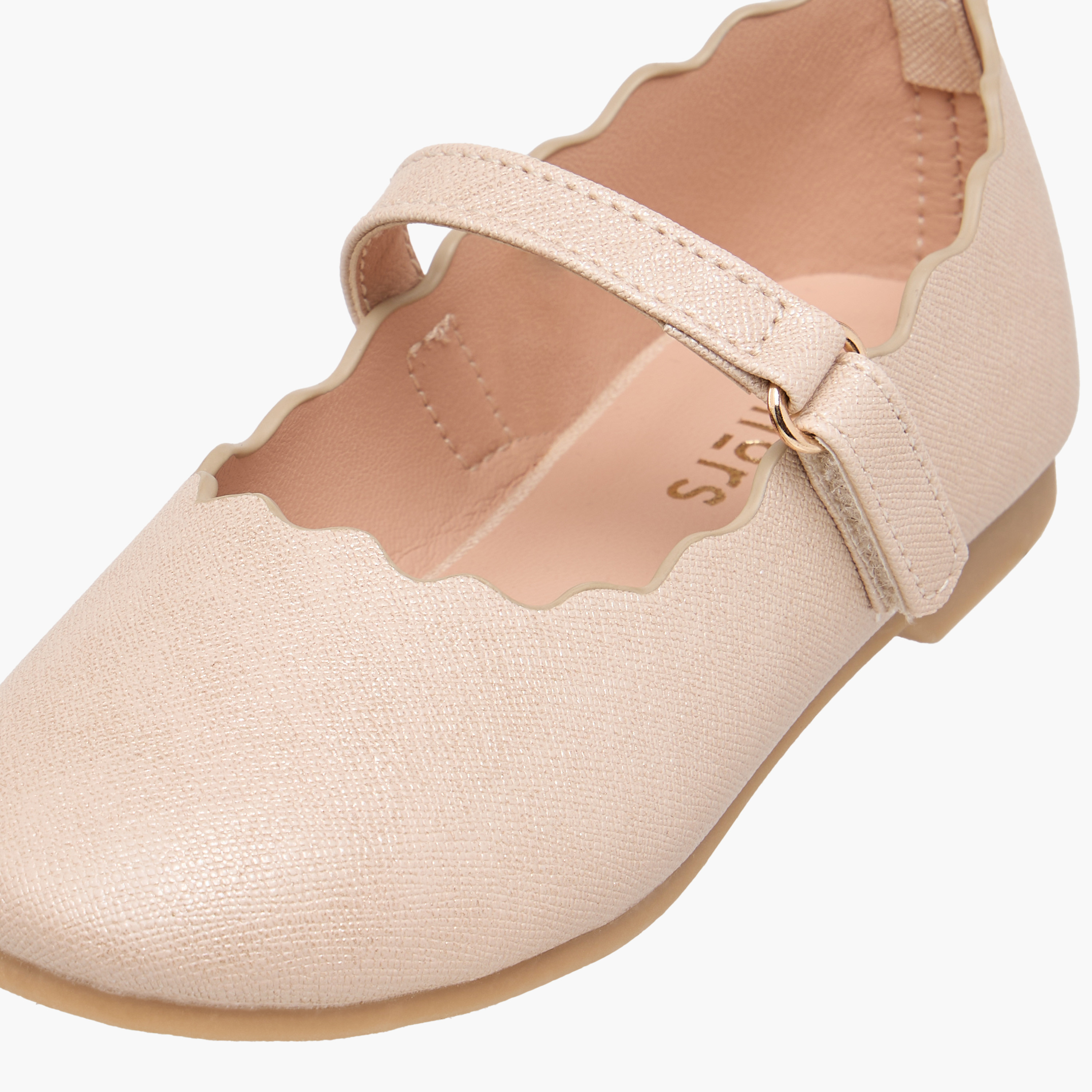Juniors Scallop Hem Ballerina Shoes with Hook and Loop Closure-girls-shoes-ballerinas-image-6