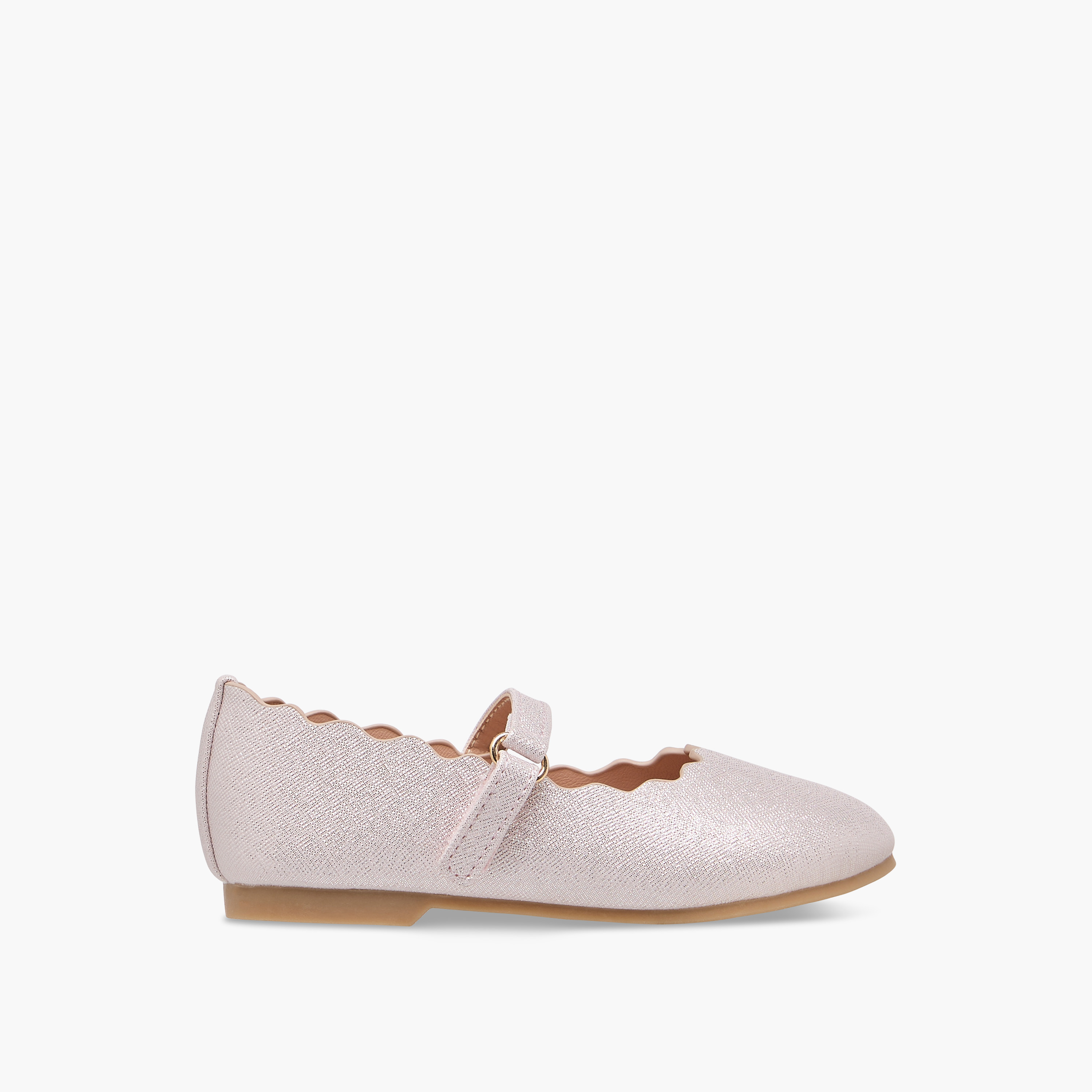 حذاء باليرينا بحواف مموجة وشريط إغلاق لاصق من جونيورز-girls-shoes-ballerinas-image-3