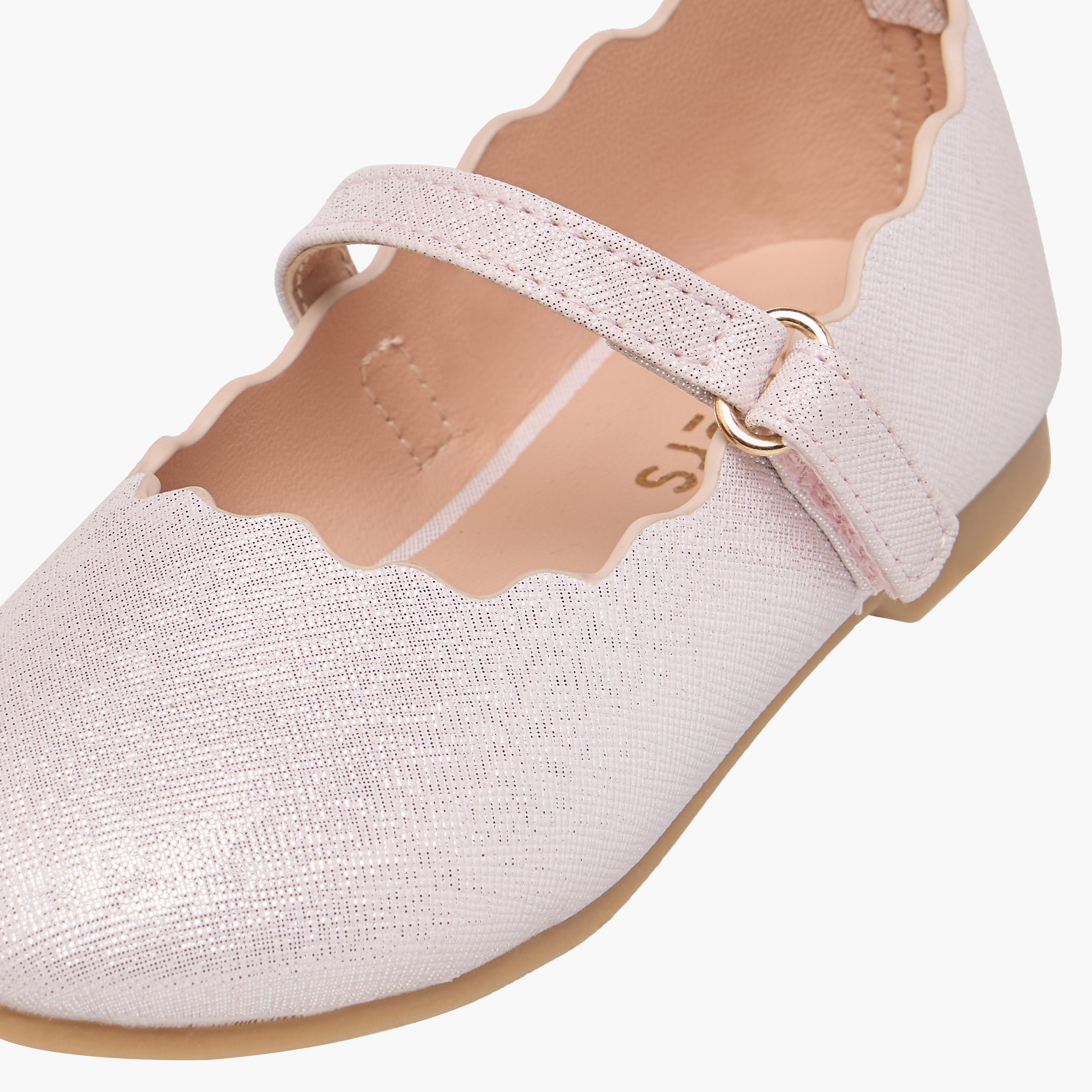 حذاء باليرينا بحواف مموجة وشريط إغلاق لاصق من جونيورز-girls-shoes-ballerinas-image-6