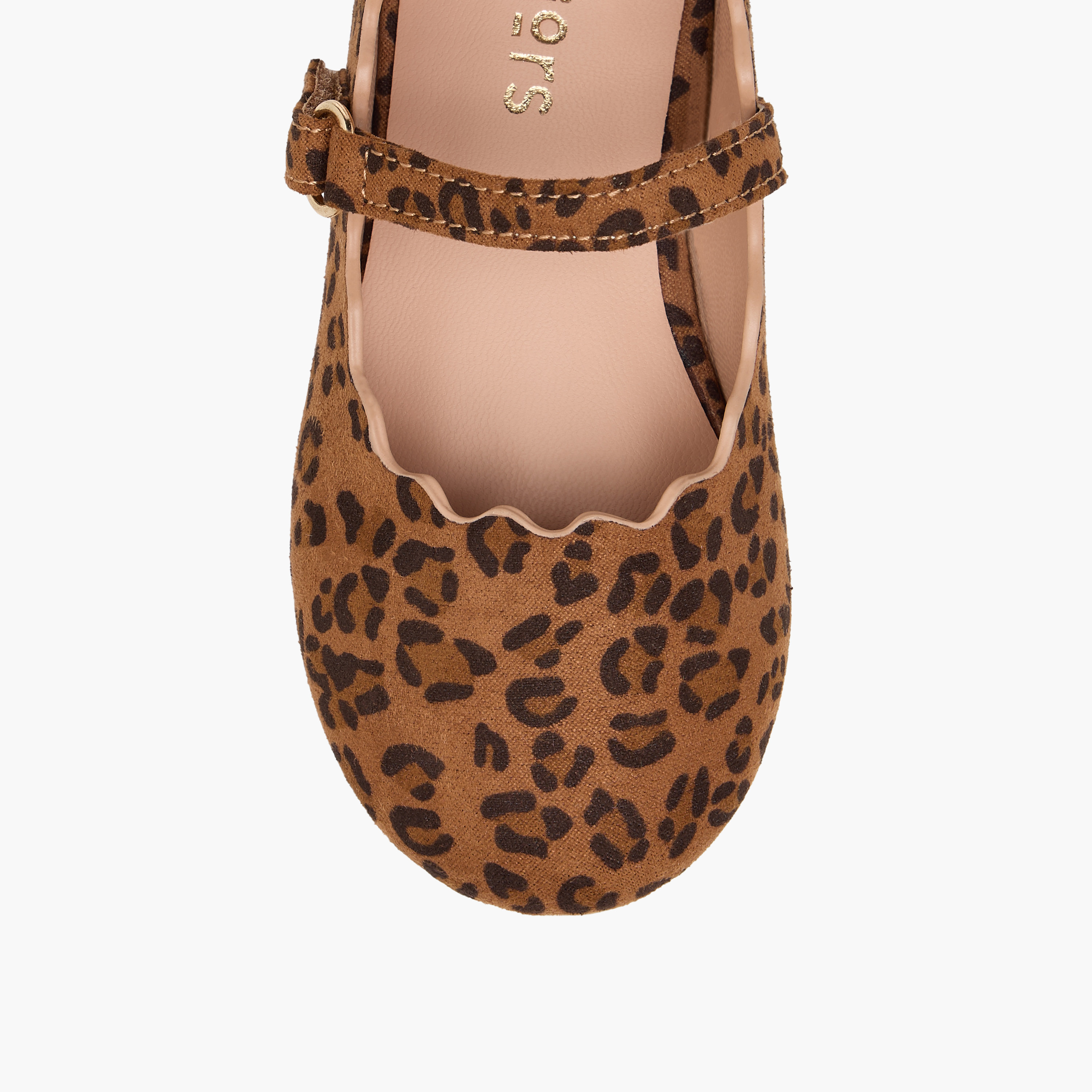 Juniors Animal Print Ballerina Shoes with Hook and Loop Closure-girls-shoes-maryjanes-image-4