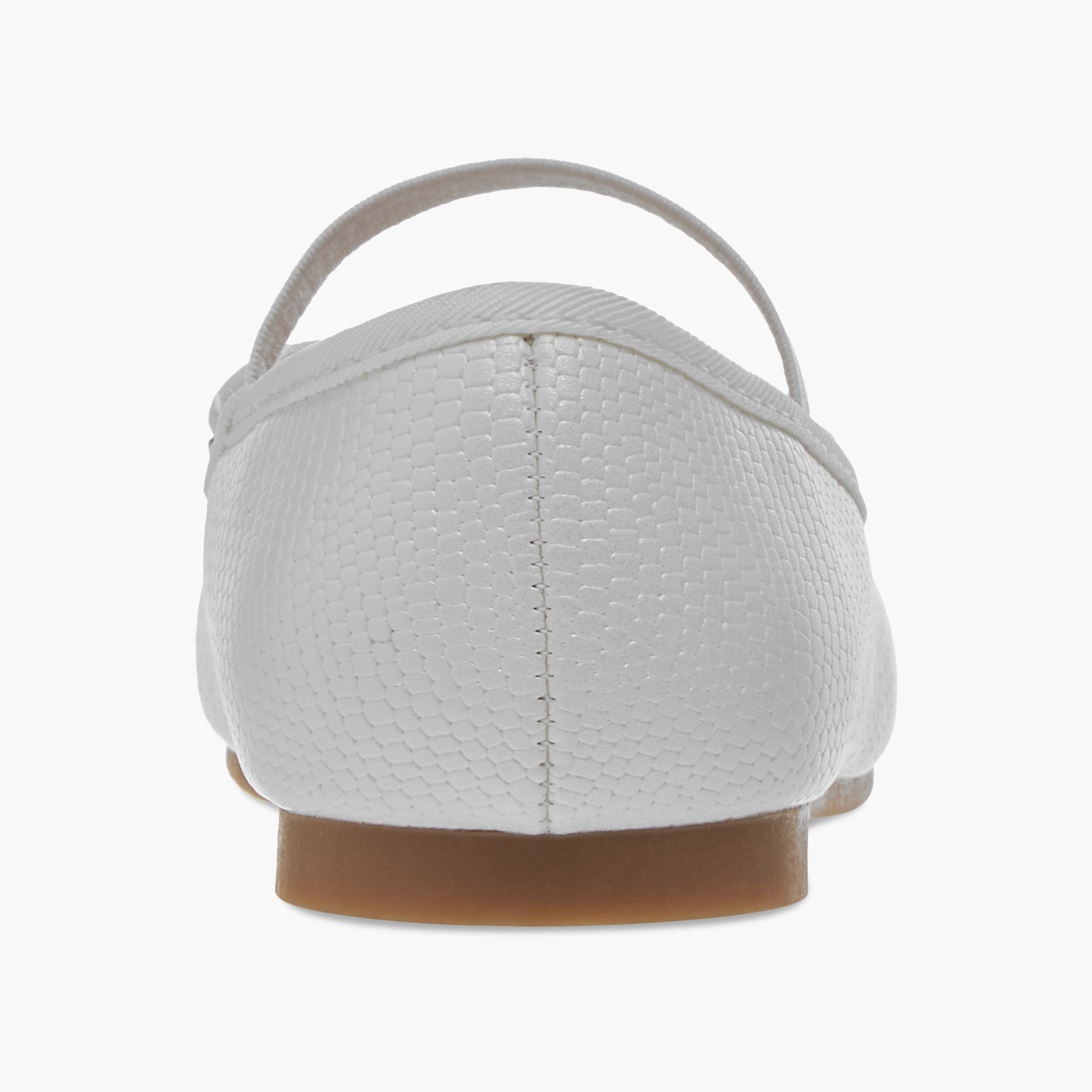 Juniors Bow Accent Slip-On Ballerina Shoes with Elasticated Strap-girls-shoes-ballerinas-image-5