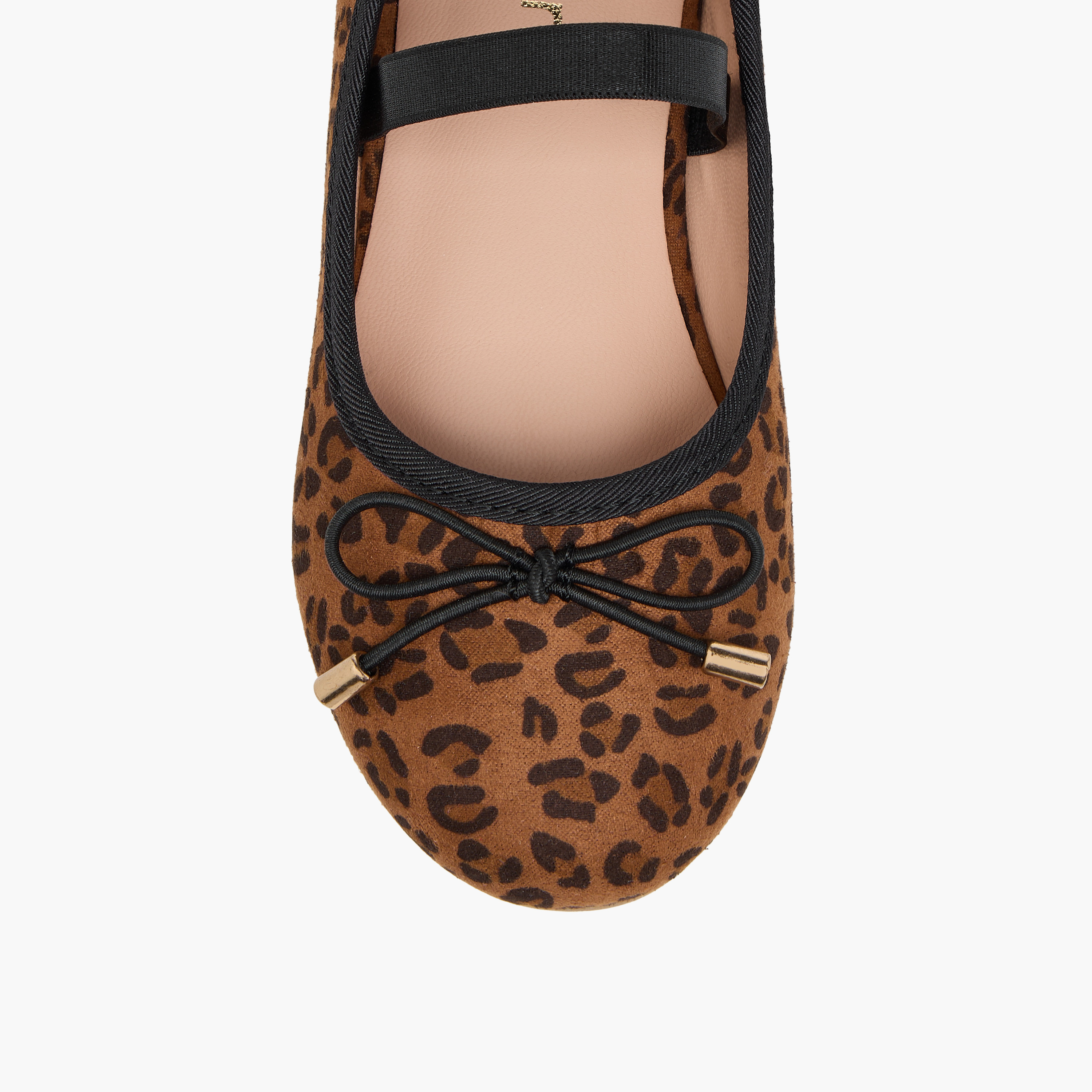 Juniors Animal Print Ballerina Shoes with Elastic Strap-girls-shoes-ballerinas-image-3