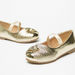 Juniors Twist Detail Round Toe Ballerina Shoes with Elasticated Strap-Girl%27s Ballerinas-thumbnailMobile-3