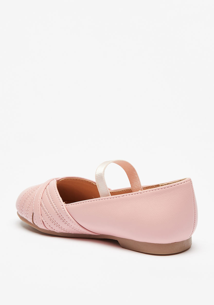 Juniors Slip-On Round Toe Ballerina Shoes with Stitch Detail-Girl%27s Ballerinas-image-1