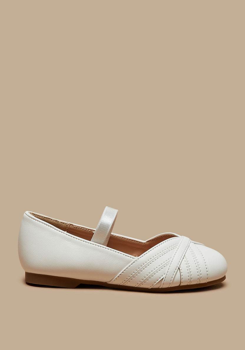 Juniors Slip-On Round Toe Ballerina Shoes with Stitch Detail-Girl%27s Ballerinas-image-2
