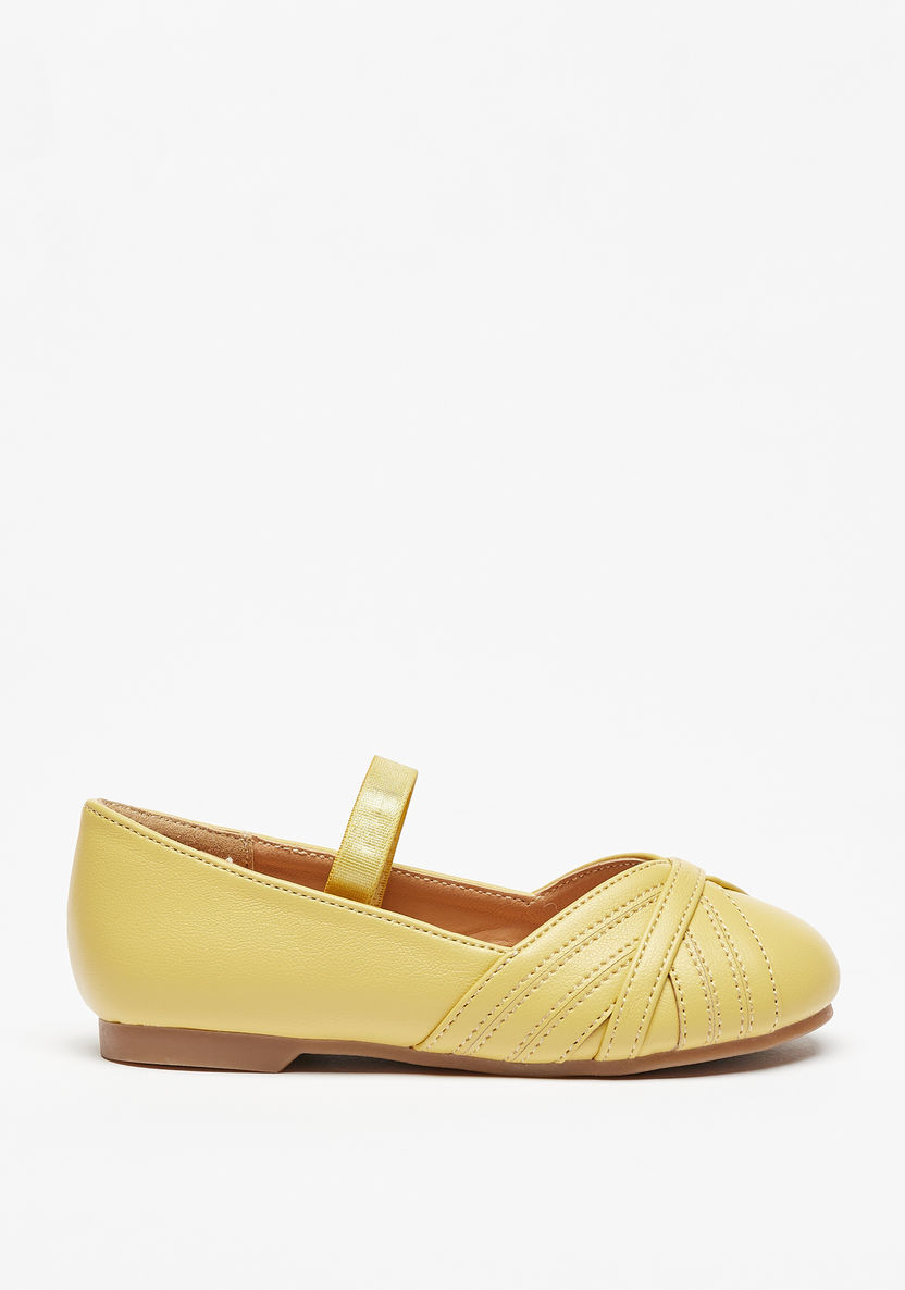 Juniors Slip-On Round Toe Ballerina Shoes with Stitch Detail-Girl%27s Ballerinas-image-2