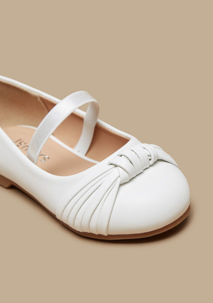 Juniors Solid Ballerina Shoes with Knot Detail and Strap-Girl%27s Ballerinas-image-4