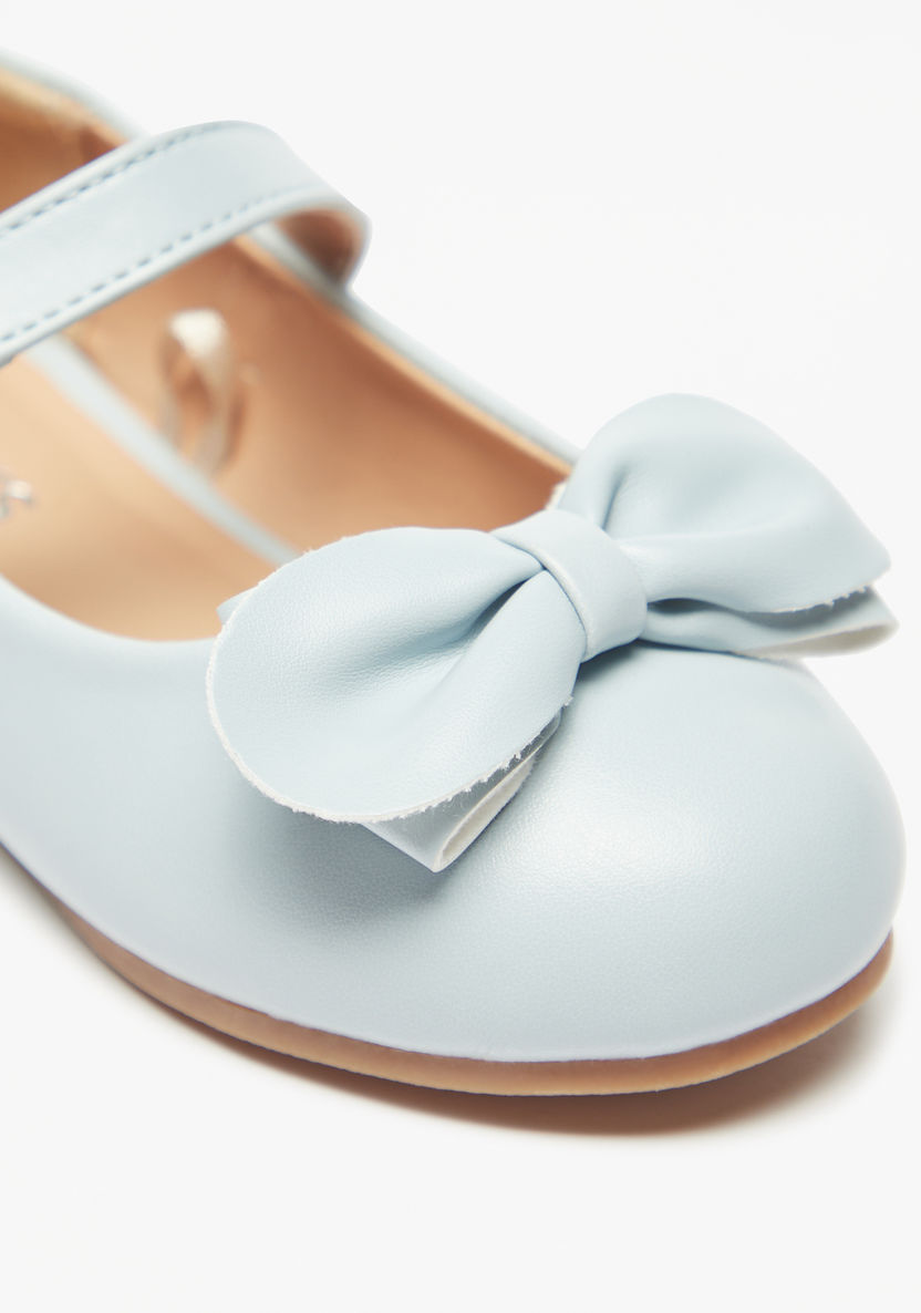 Juniors Bow Detail Mary Jane Shoes with Hook and Loop Closure-Girl%27s Casual Shoes-image-4