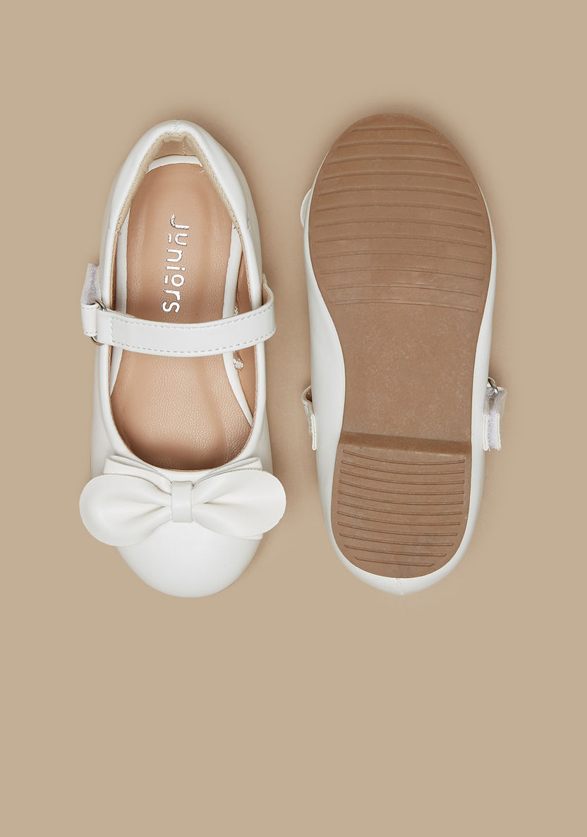 Juniors Bow Detail Mary Jane Shoes with Hook and Loop Closure-Girl%27s Casual Shoes-image-3